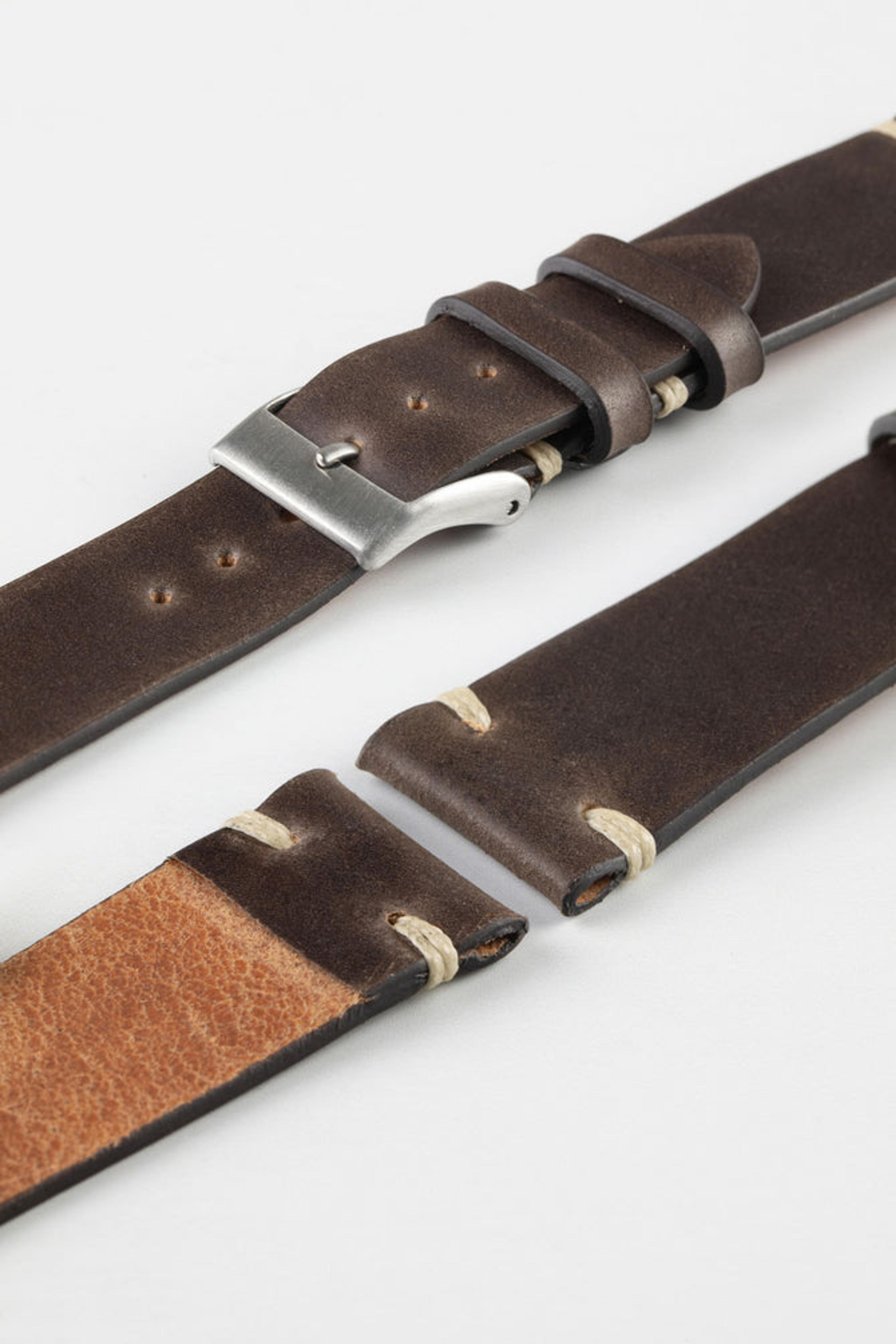 JPM Italian Shell Cordovan Watch Strap in BROWN | WatchObsession – Watch Obsession