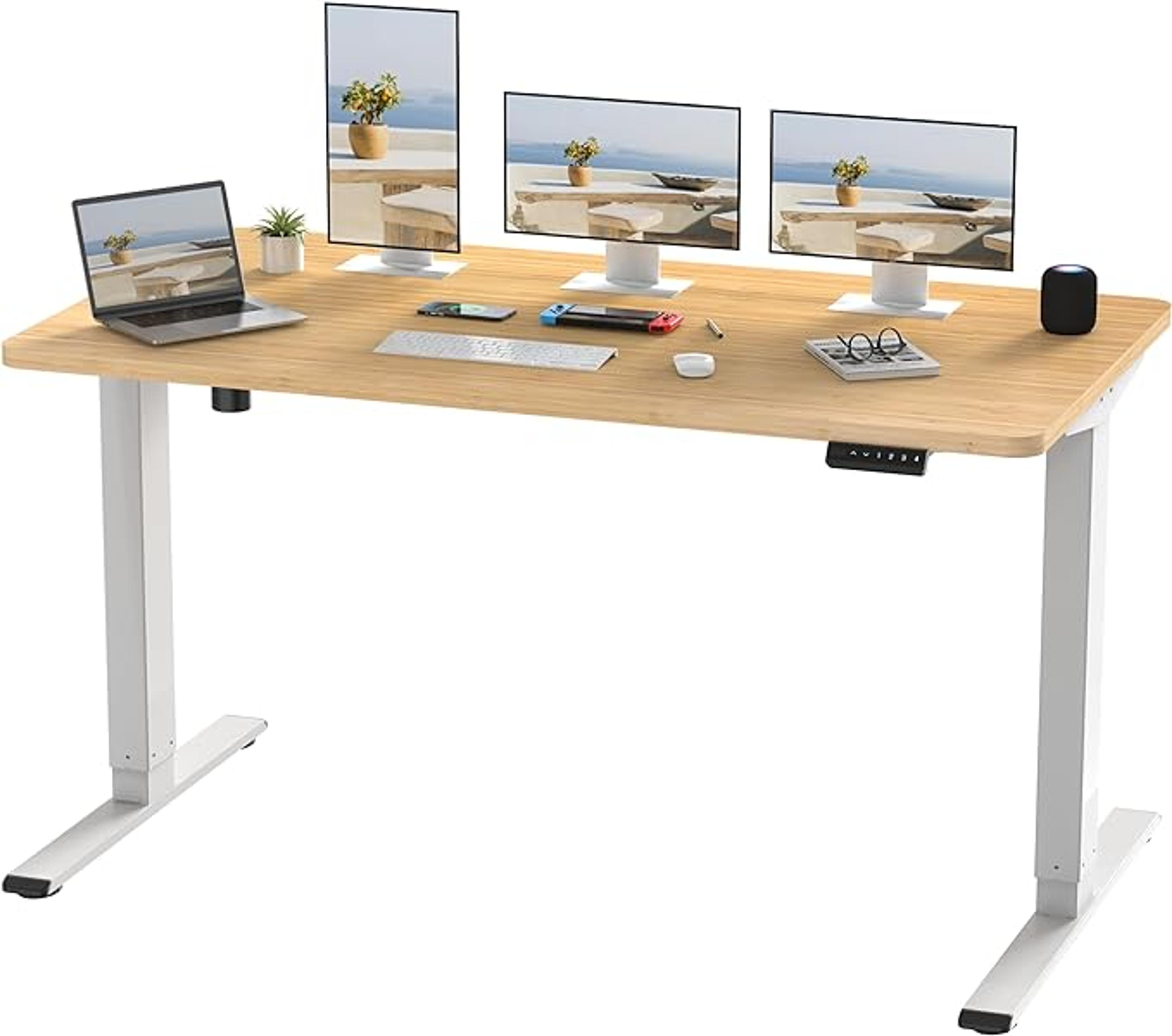 FLEXISPOT EF1 160 x 80 cm Electric Height-Adjustable Desk - Quick Assembly, Memory Hand Control - Sitting Standing Desk for Office & Home Office (Maple, White Frame) : Amazon.de: Home & Kitchen