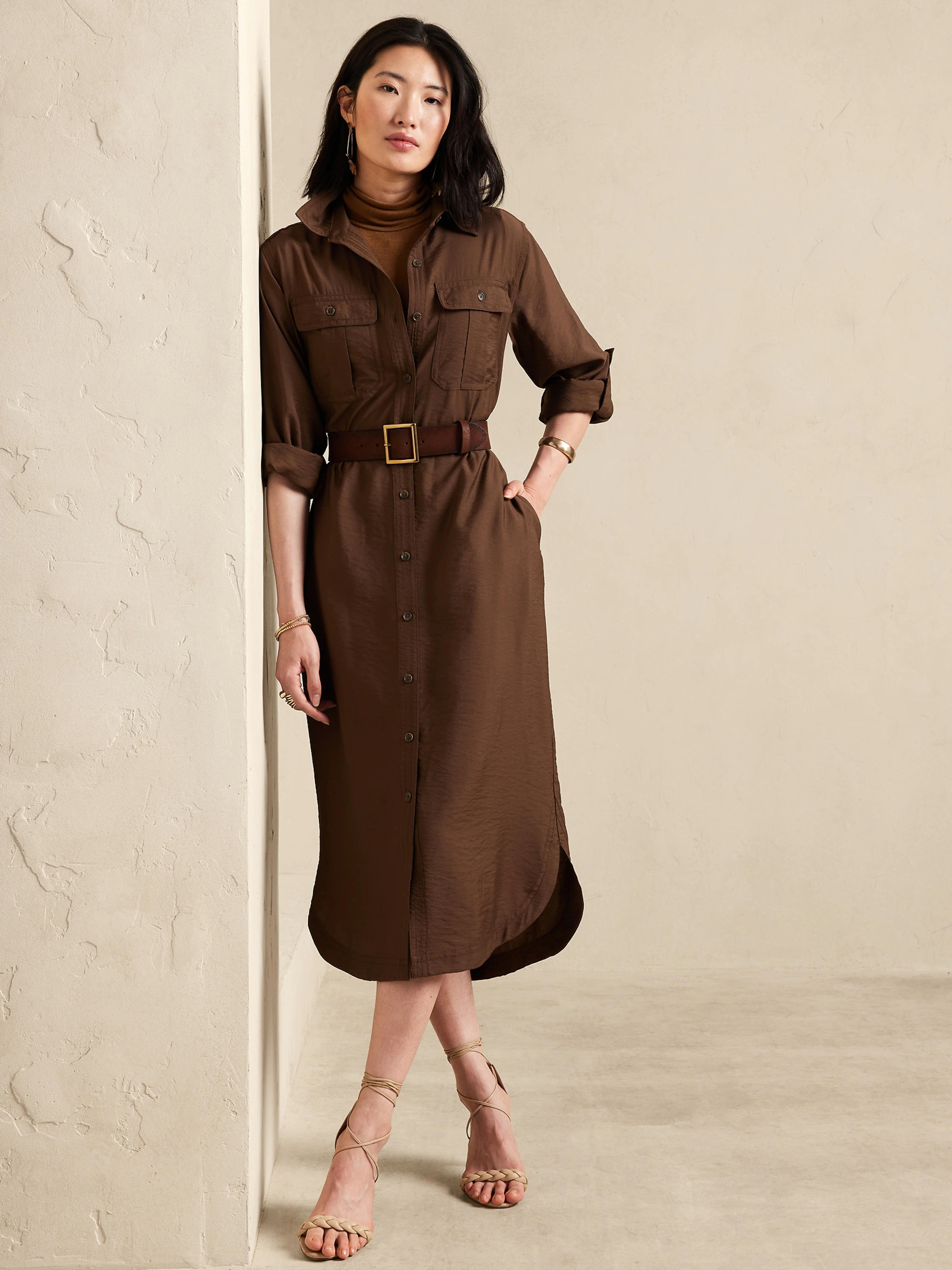 Utility Maxi Shirtdress | Banana Republic Factory