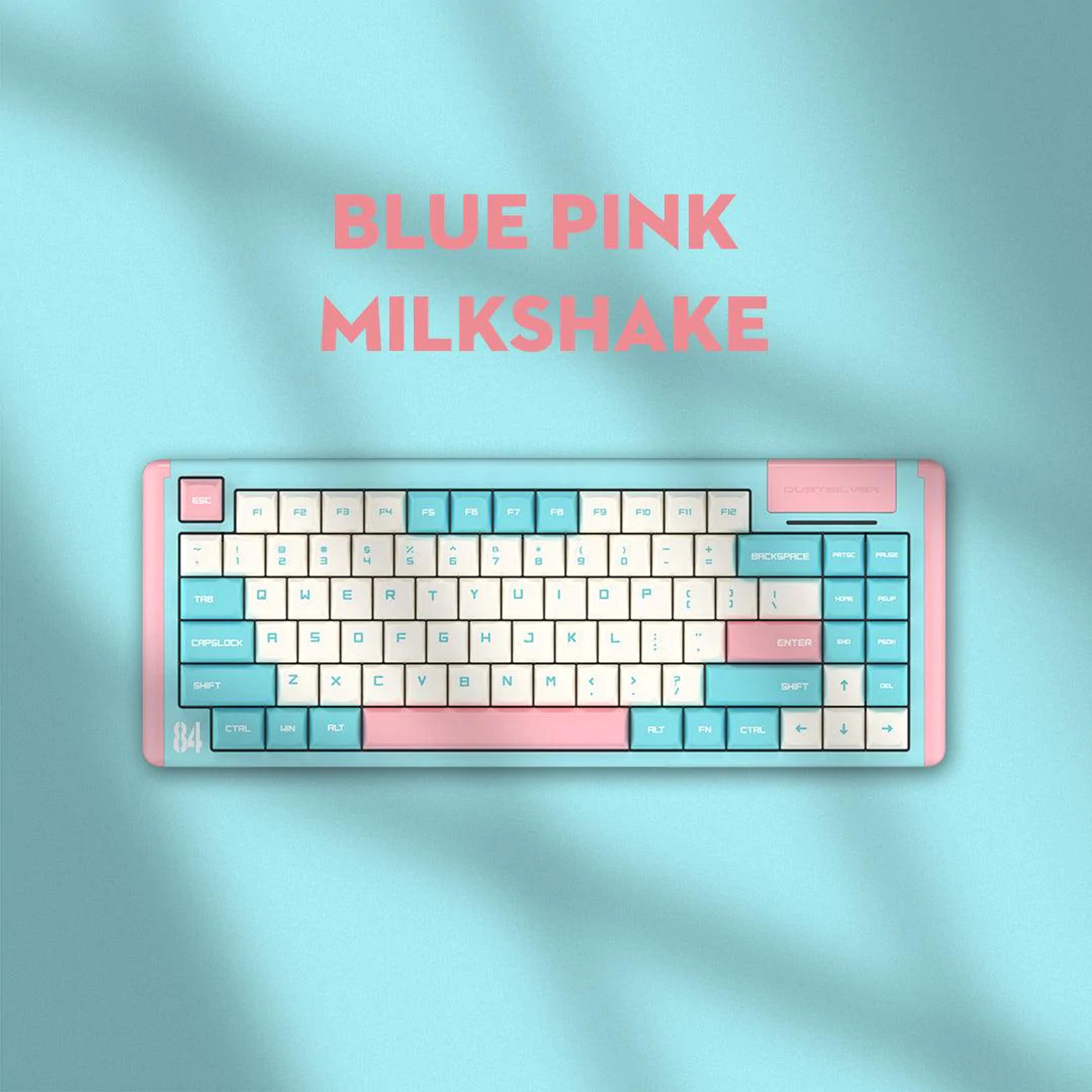 dustsilver™ d84 Blue Pink Milkshake RGB Wireless/2.4G/Wired Mechanical Keyboard