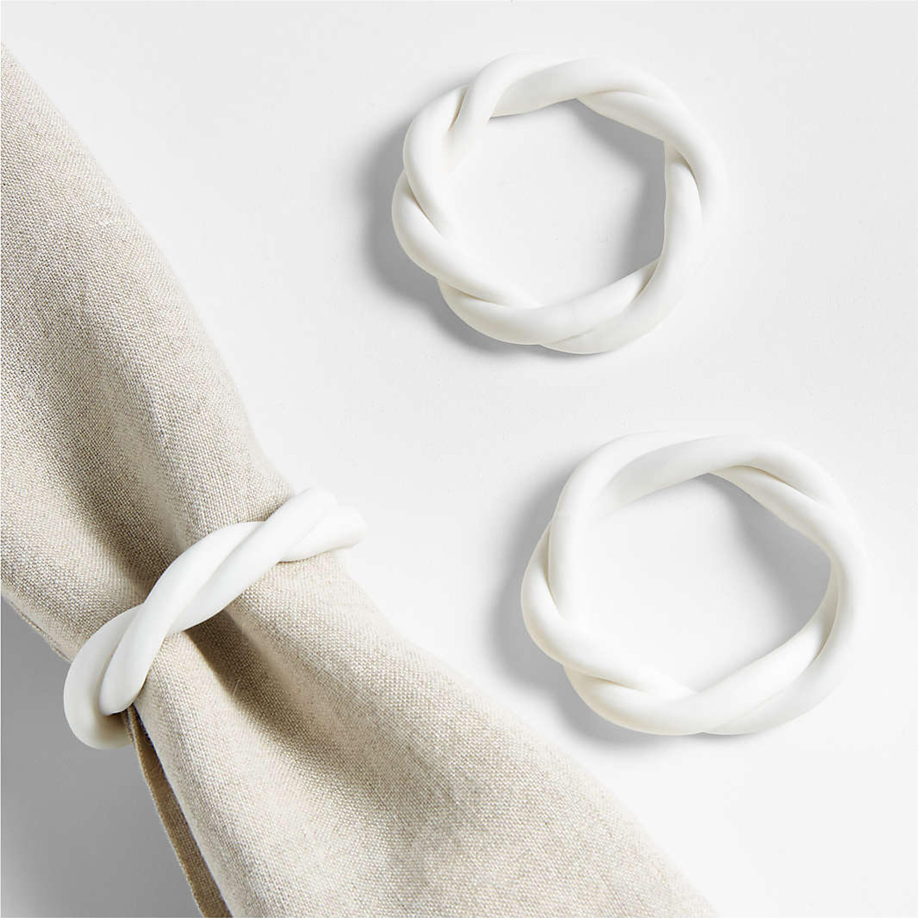 Marcella Infinity White Napkin Ring + Reviews | Crate & Barrel