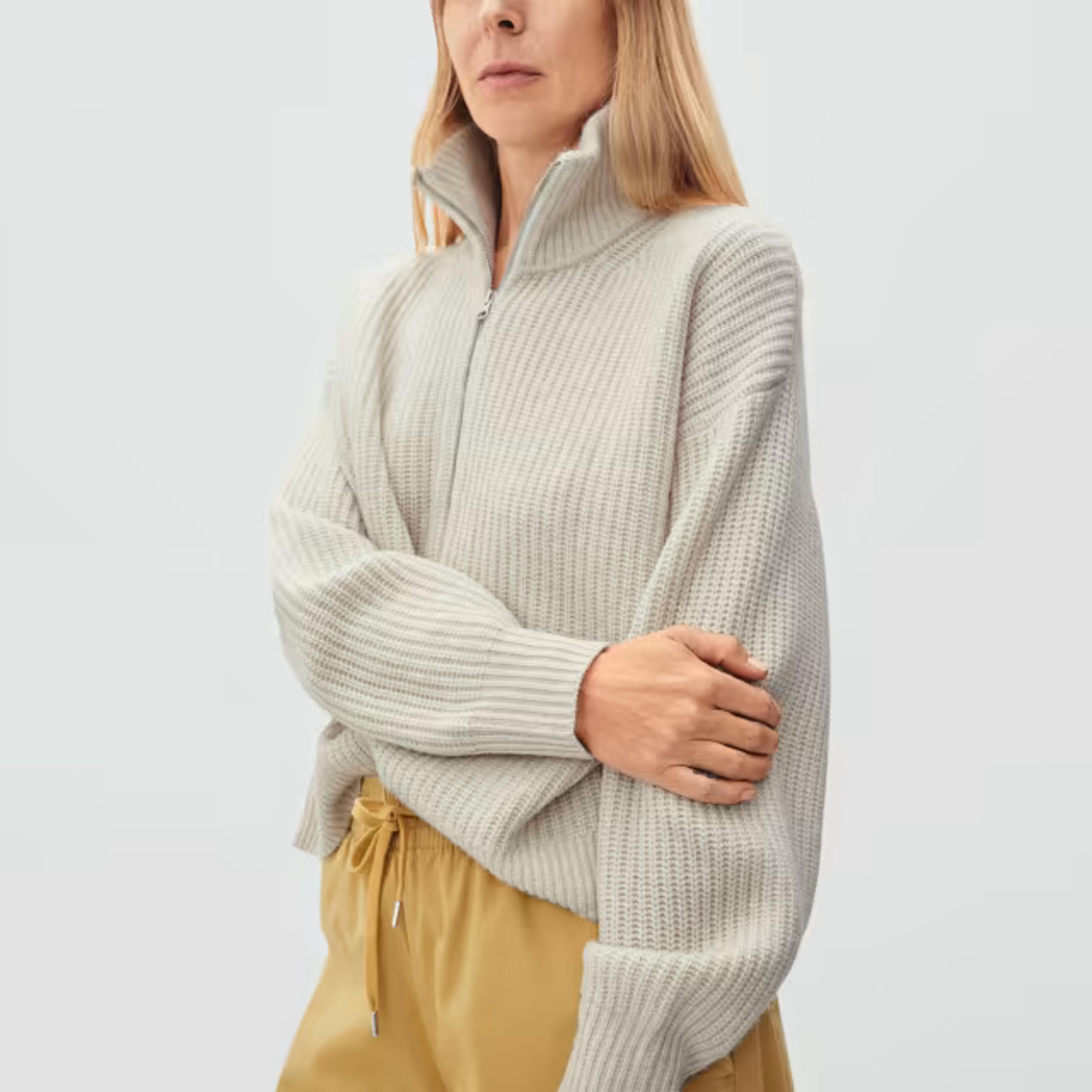 The Felted Merino Half-Zip Sweater Heathered Oat – Everlane