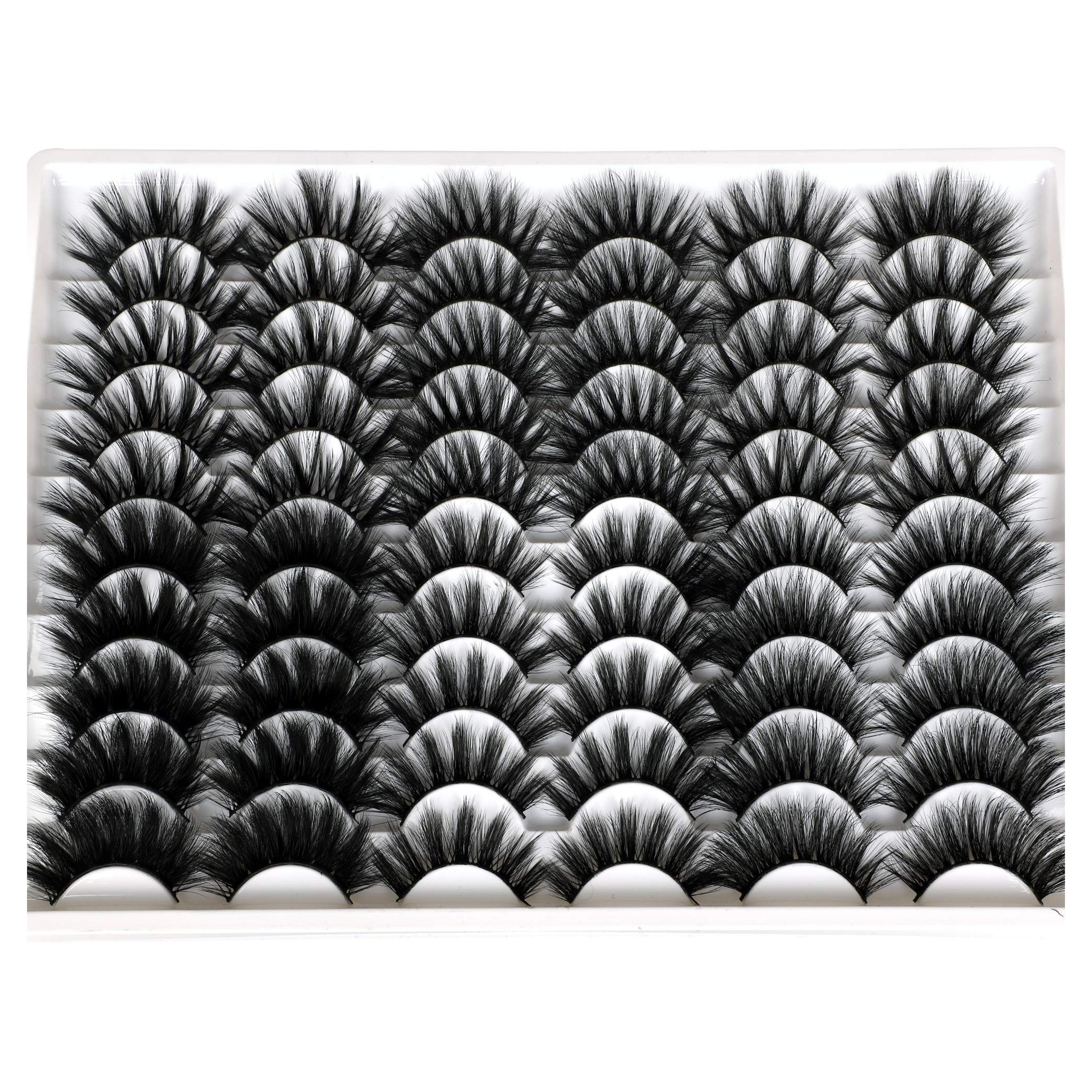 Amazon.com: 30 Pairs 20MM False Eyelashes Wholesale 6 Styles Mixed Lashes 8D Fluffy Volume Dramatic Faux Mink Eyelashes Pack : Beauty & Personal Care