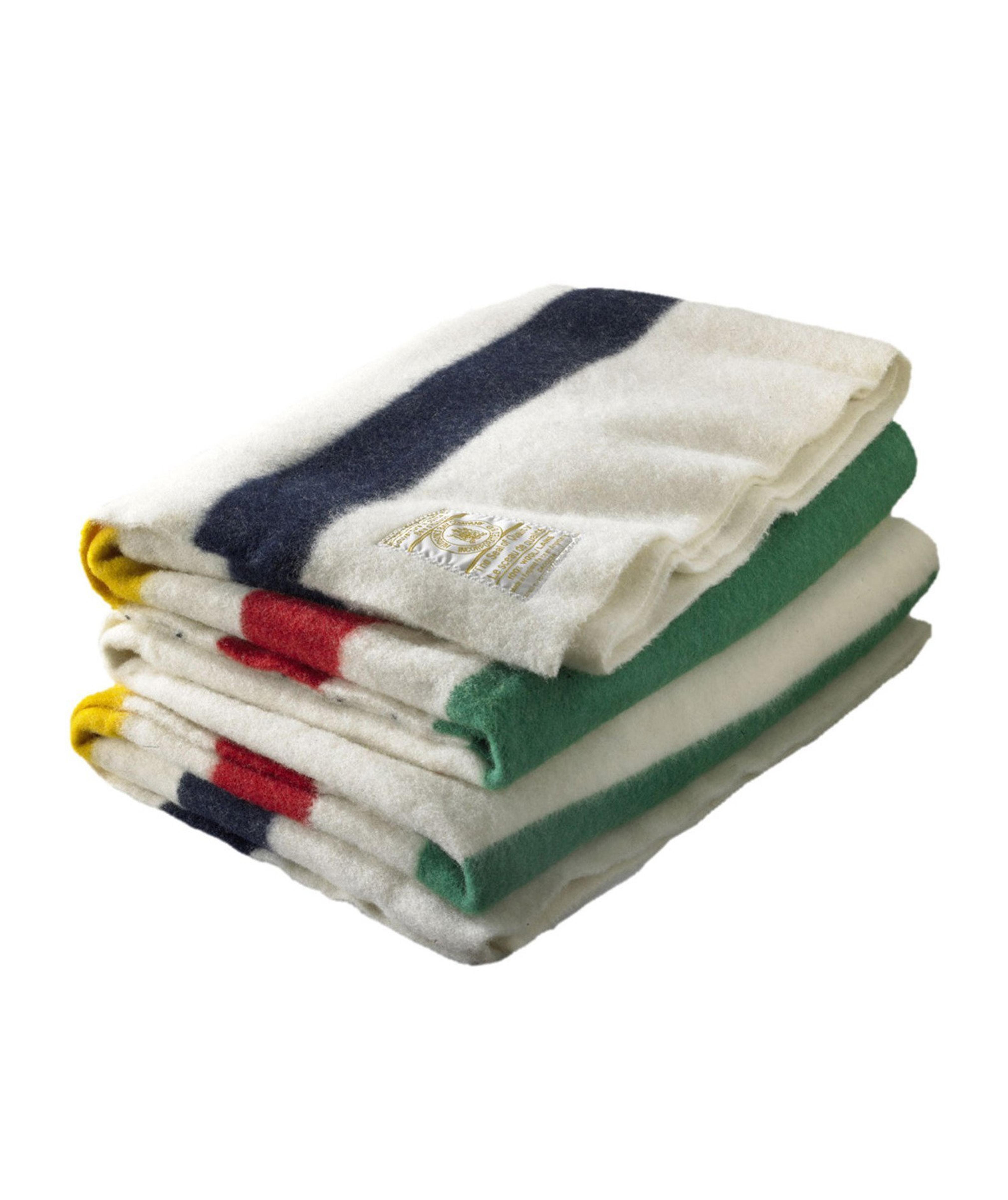 Hudson Bay 4 Point Blanket, Natural with Multi Stripes