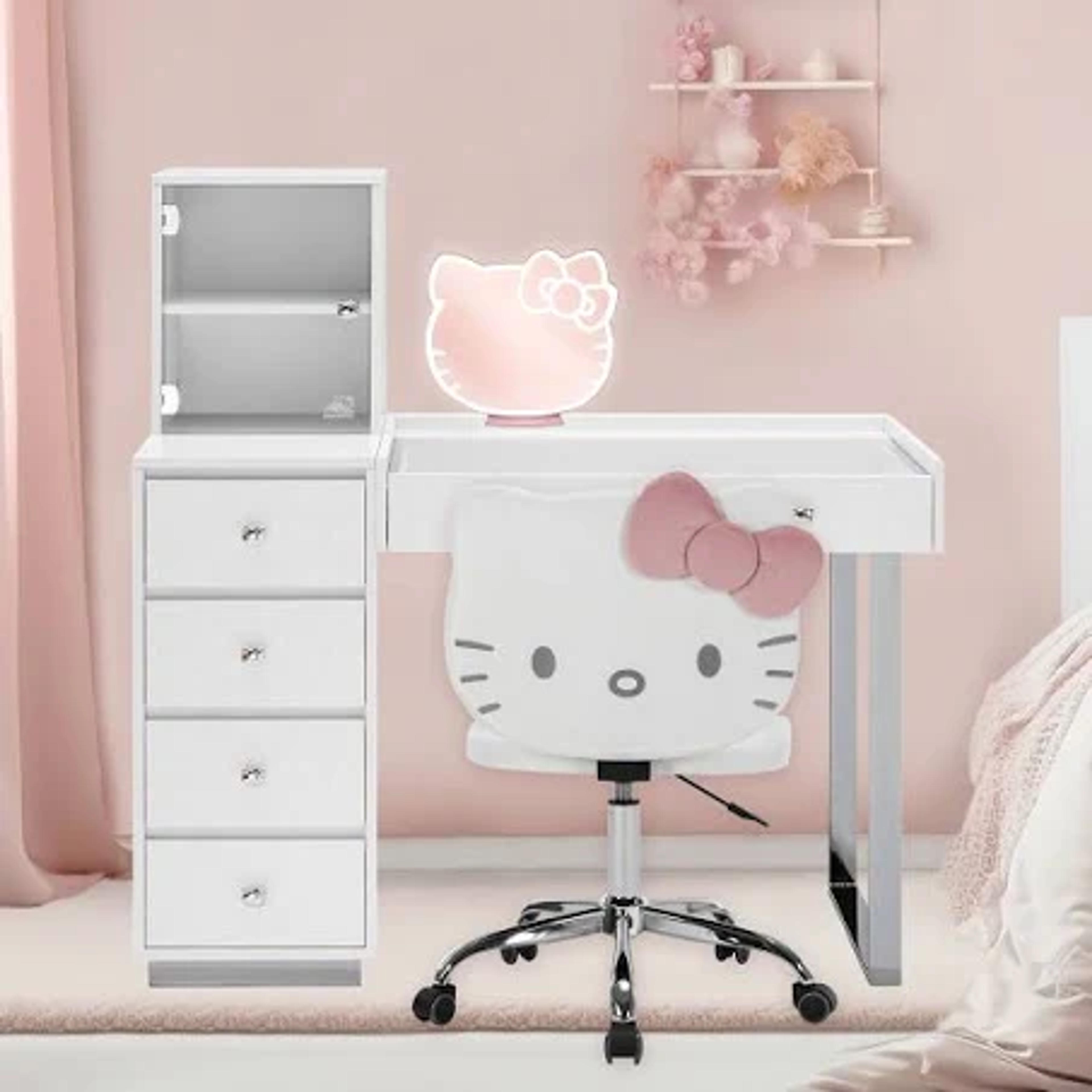 Impressions Vanity Hello Kitty Vanity Desk with Drawers for Bedroom, SlayStation ...