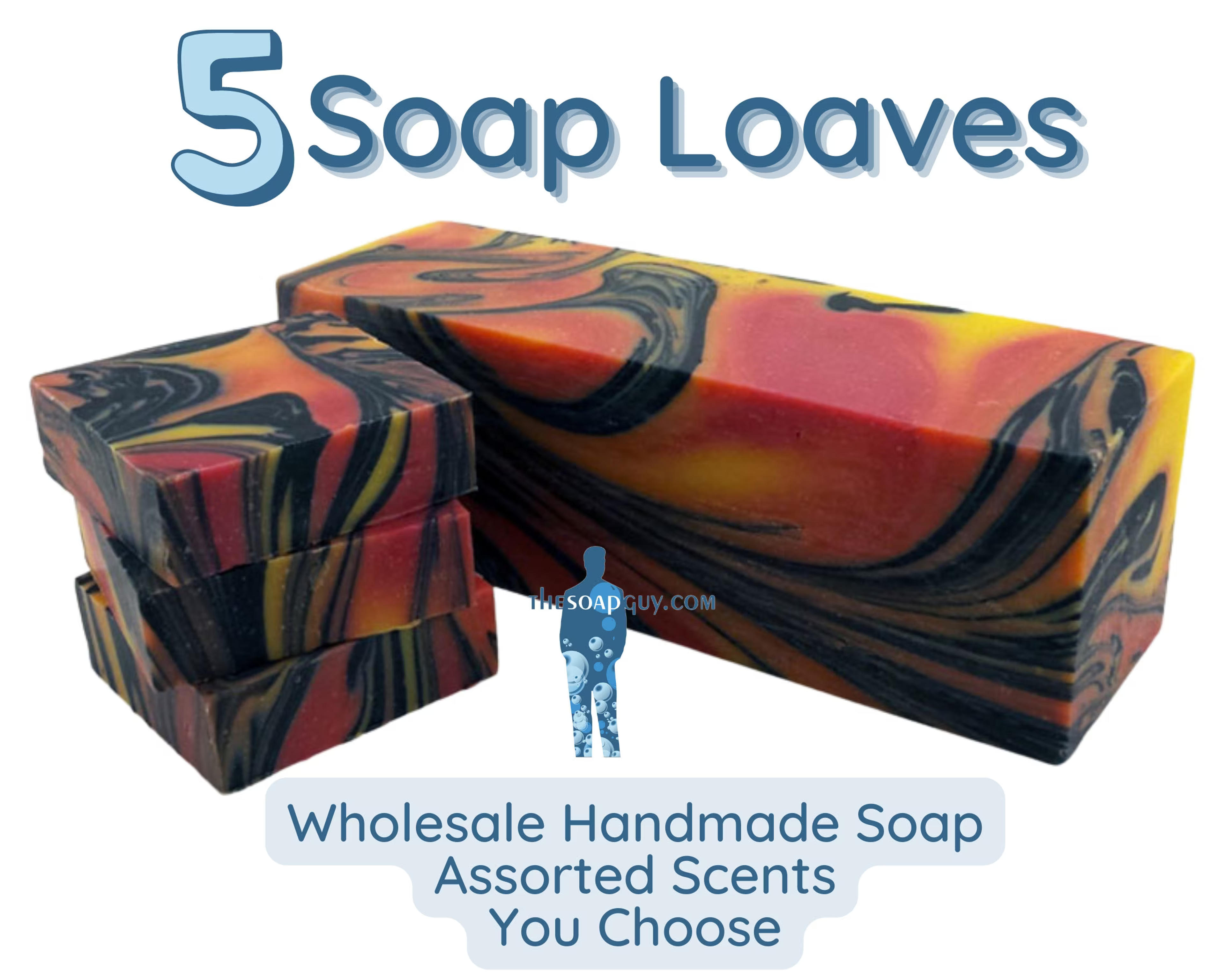 5 Premium Handmade Soap Loaves Wholesale Bulk Lot Assorted