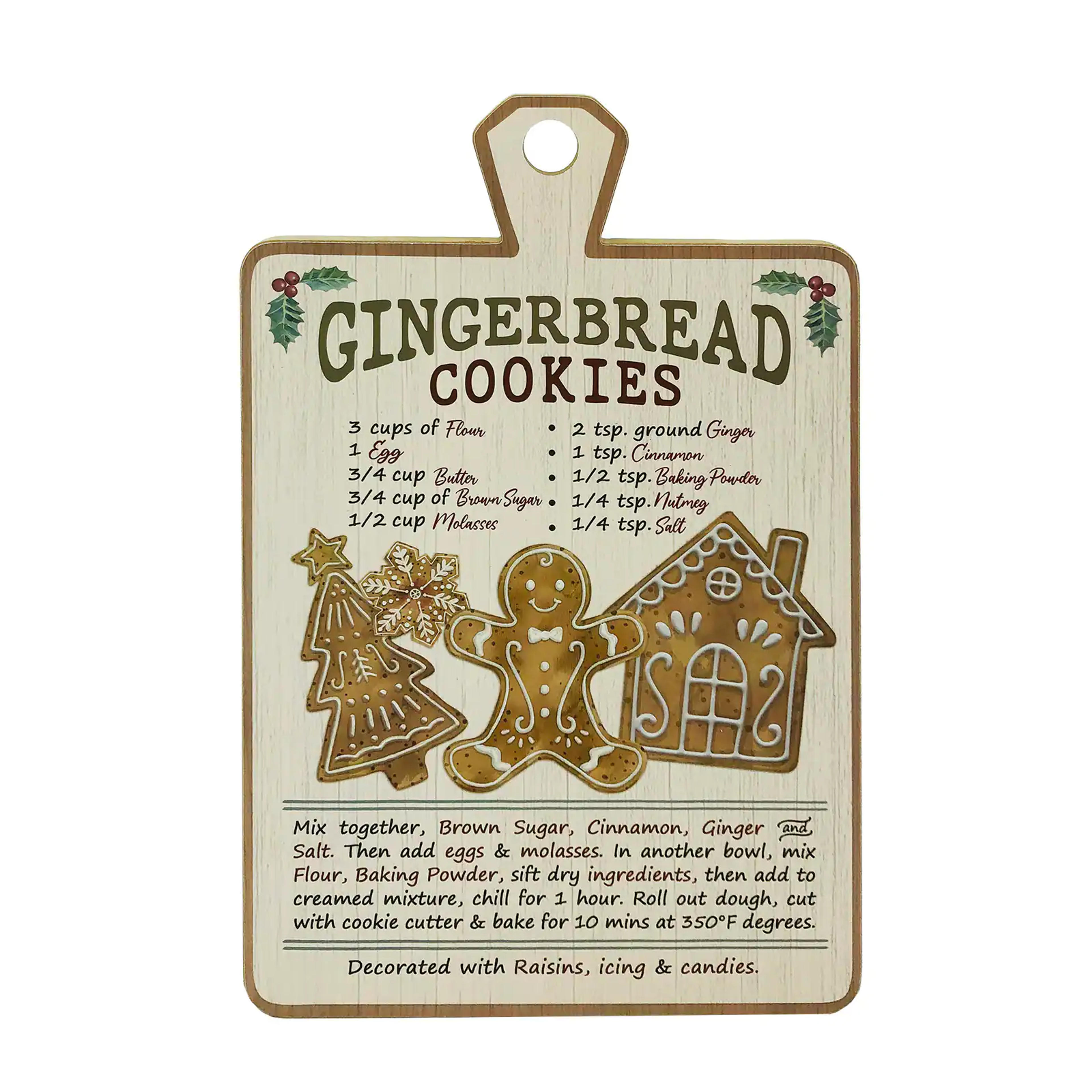 Gingerbread Cookies Recipe Wall Hanging by Ashland®