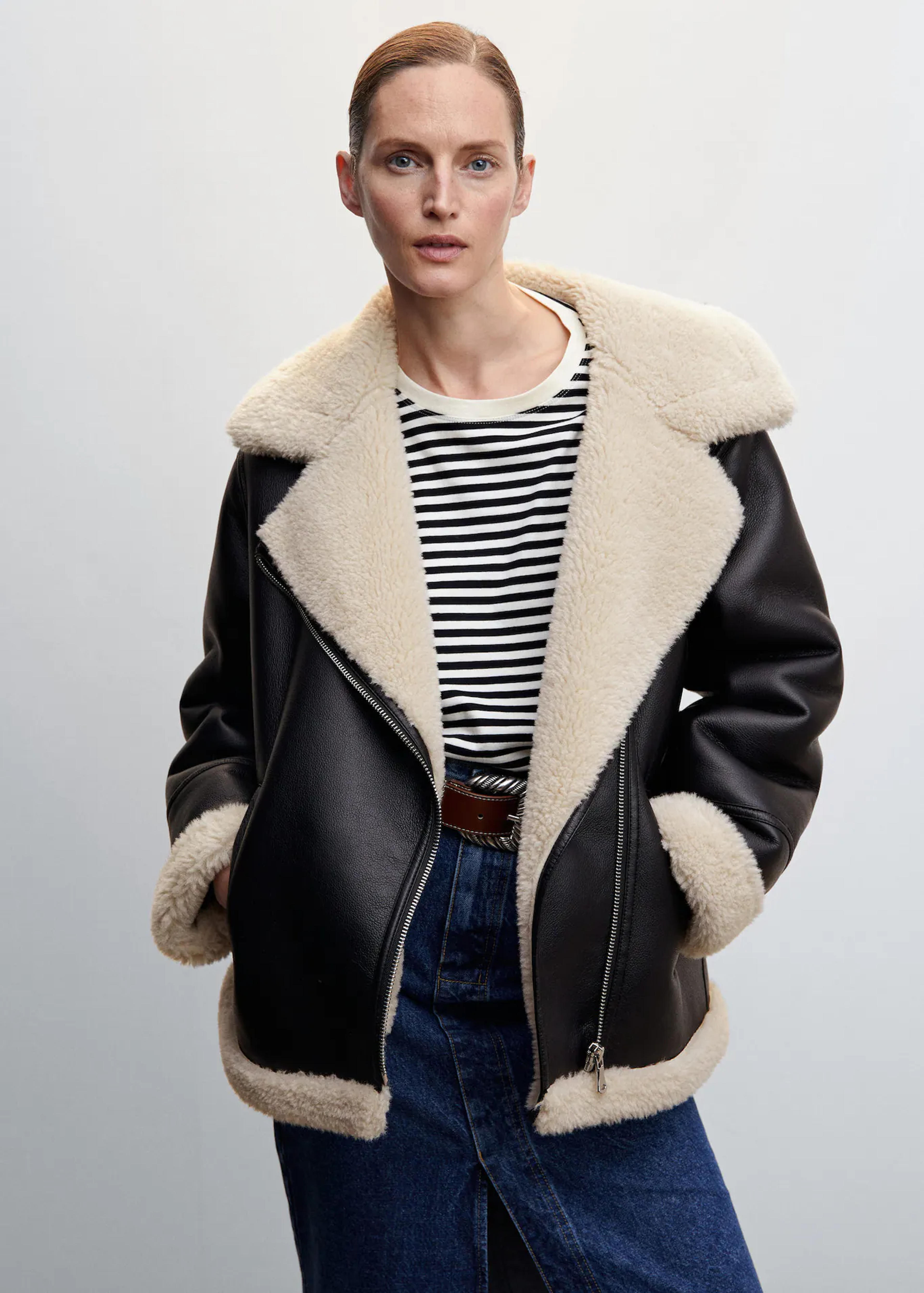 Faux shearling-lined jacket - Women | Mango USA