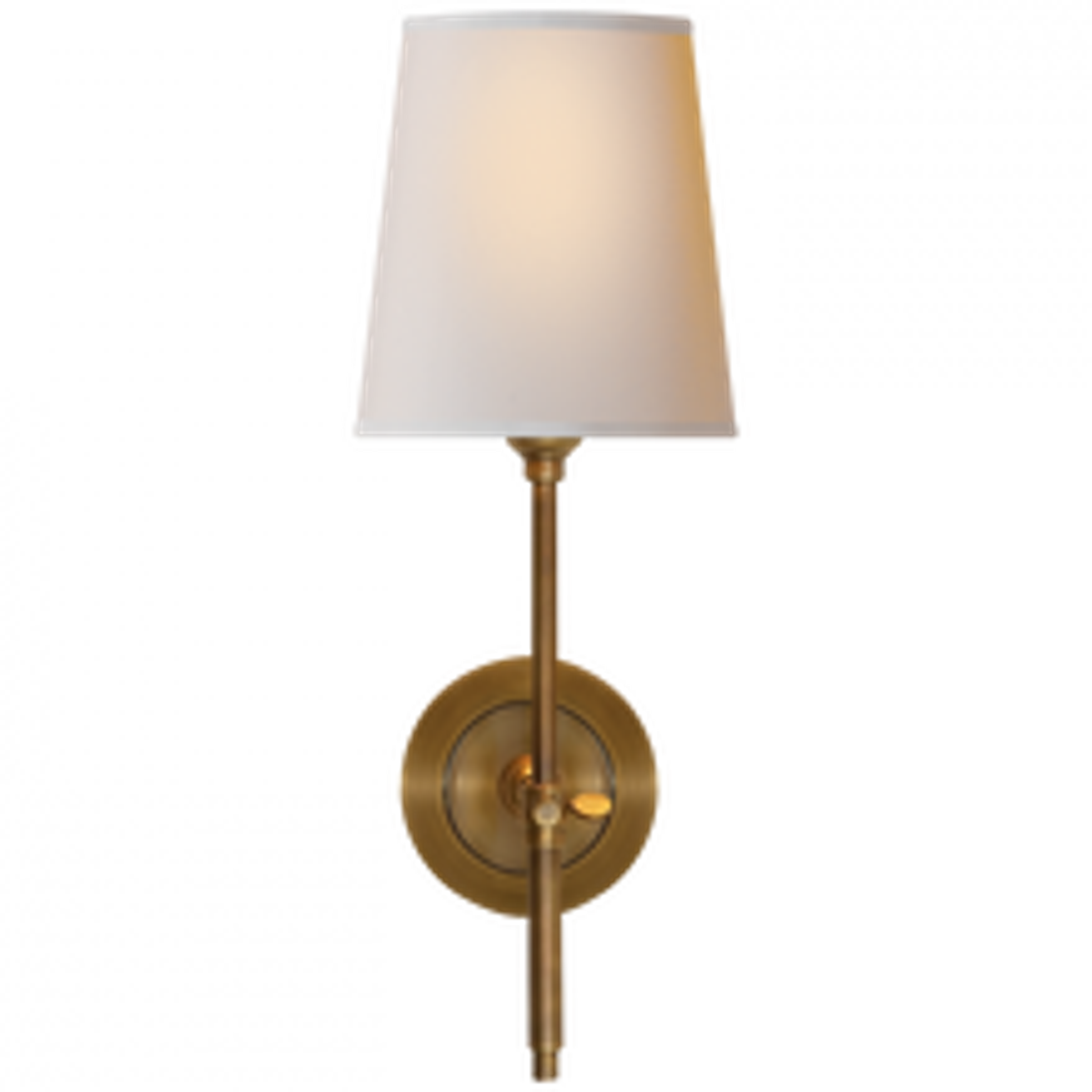 Bryant Wall Sconce, 1-Light, Hand-Rubbed Antique Brass, Natural Paper Shade, 14.25"H (TOB 2002HAB-NP 2CTKV)