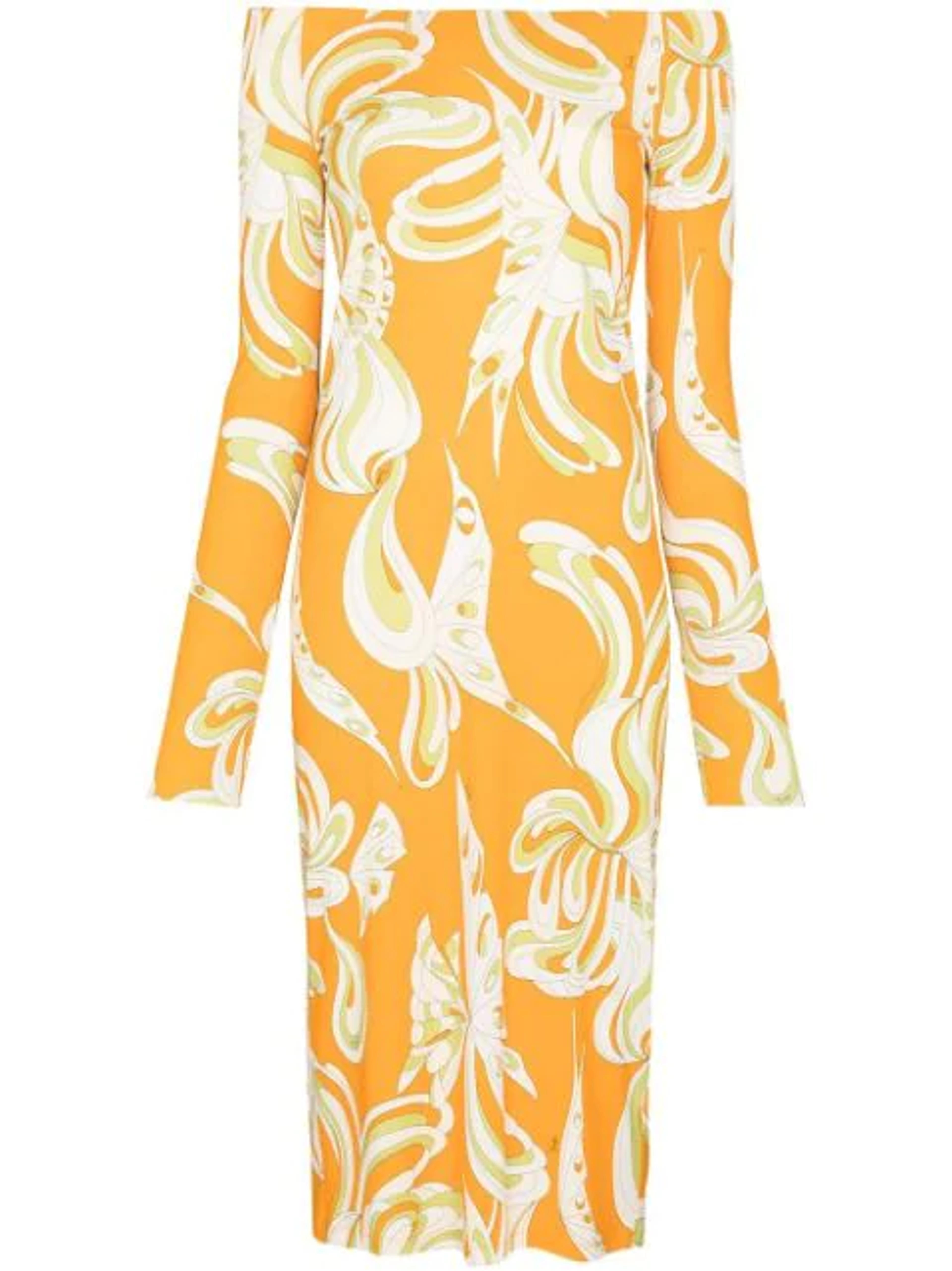 Shop Emilio Pucci Farfalle-print fitted dress with Express Delivery - FARFETCH