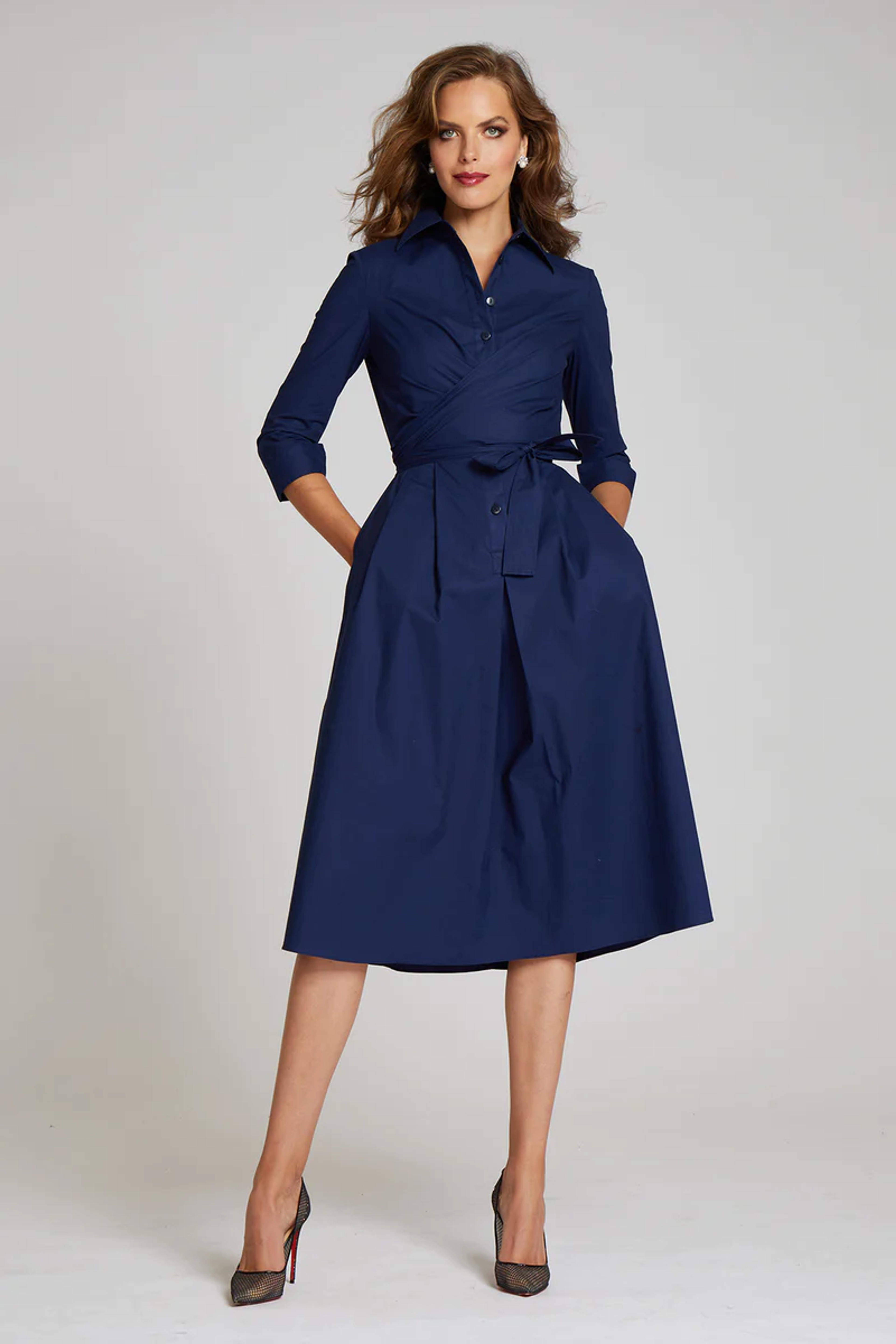 Wrapped Detailed Collared Shirt Dress – Terijon.com