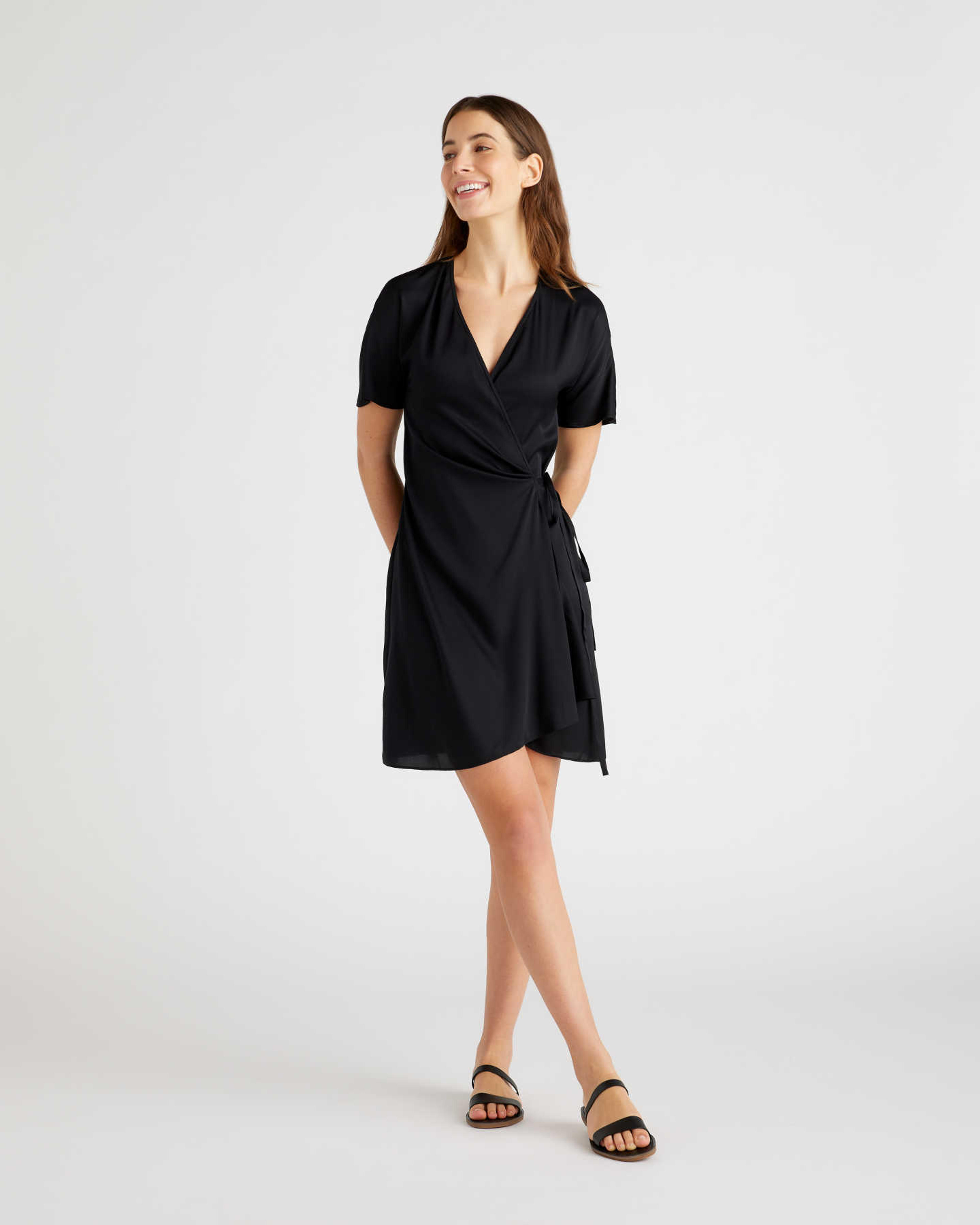 Washable Stretch Silk Wrap Dress