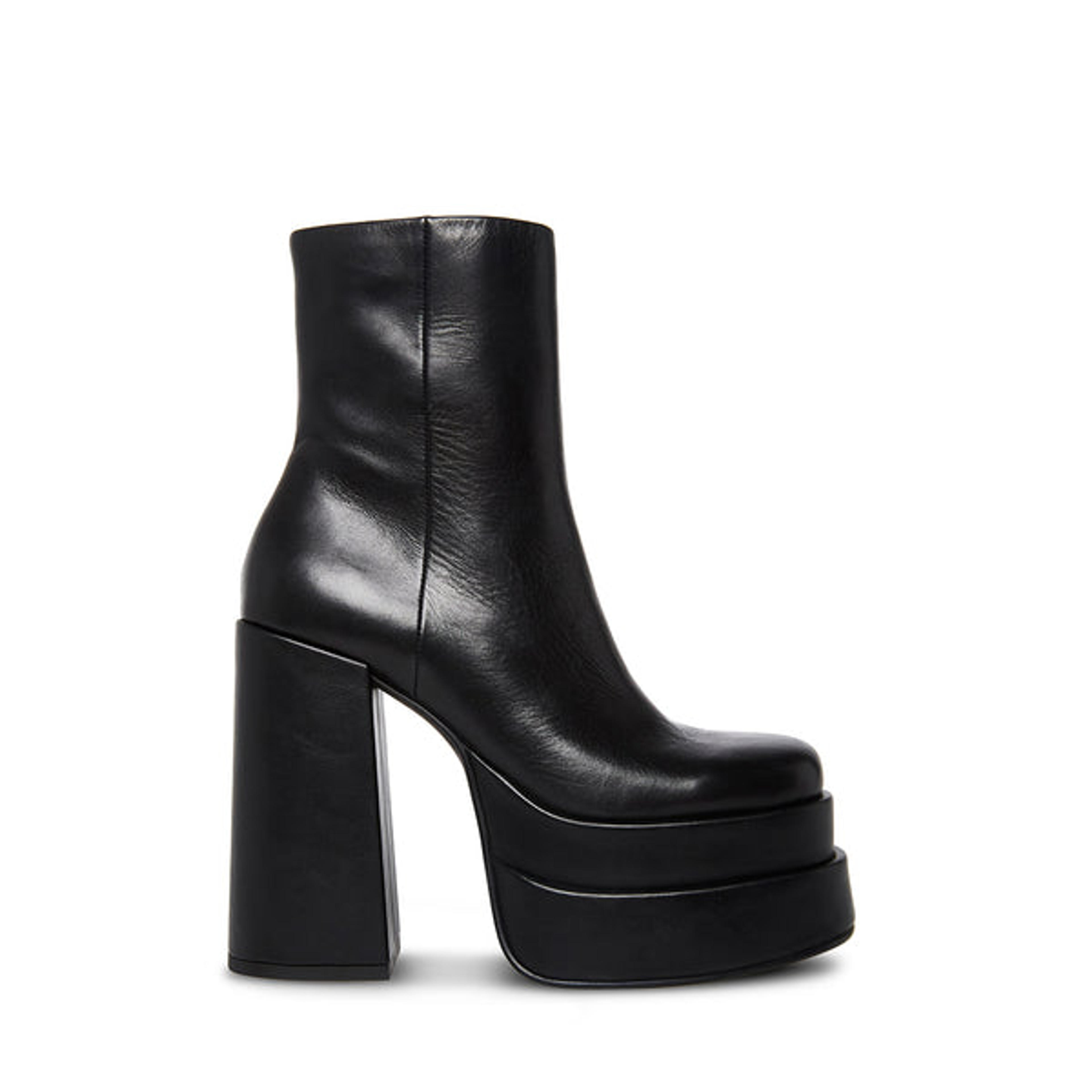 COBRA Black Leather Platform Boots | Women's Black Platform Boots – Steve Madden