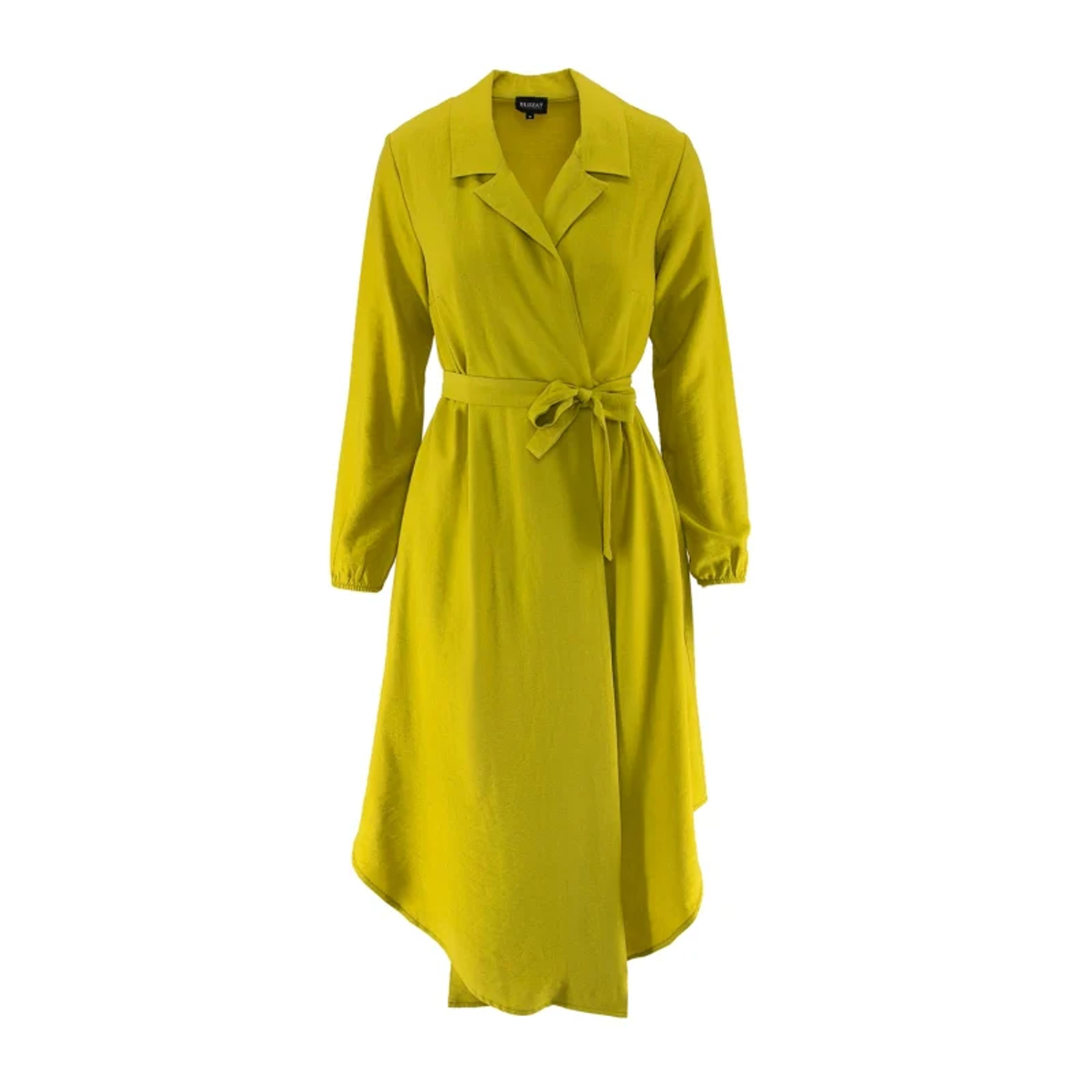 Asymmetrical Neon Lime Dress With Adjustable Cord | BLUZAT | Wolf & Badger