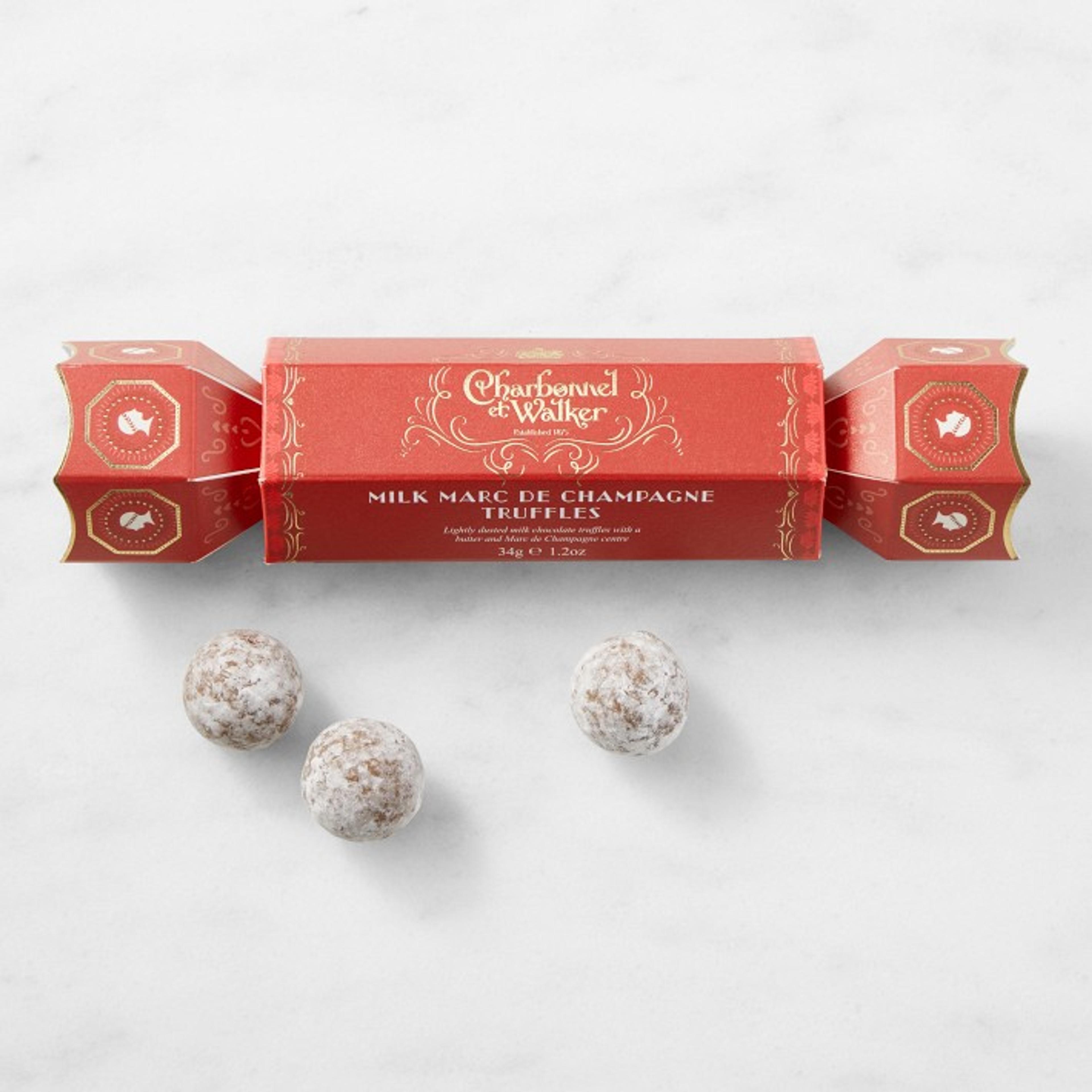 Charbonnel et Walker Champagne Truffles in Red Cracker | Williams Sonoma