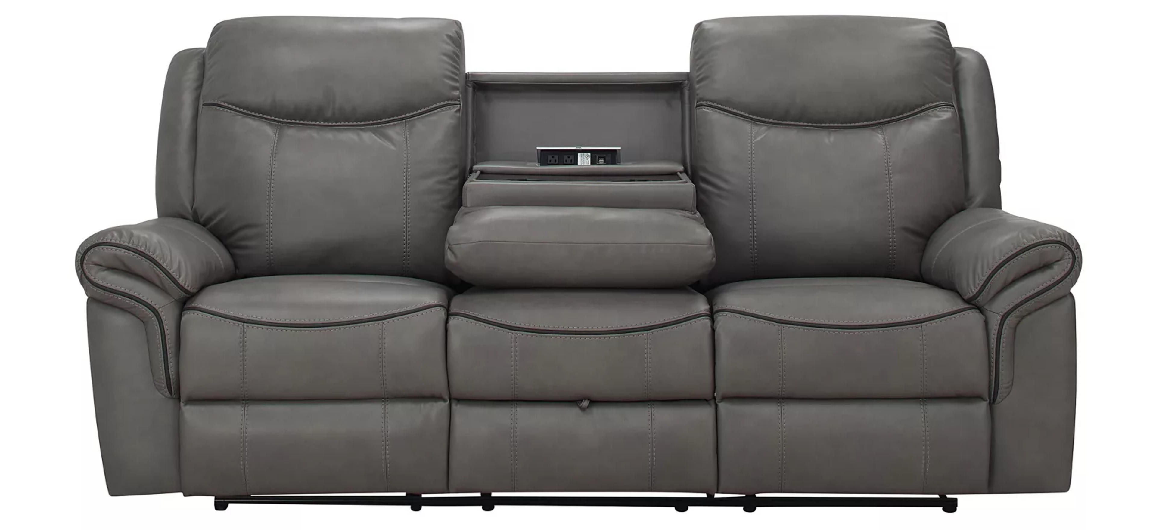 Ross Reclining Sofa w/ Drop Down Table | Raymour & Flanigan