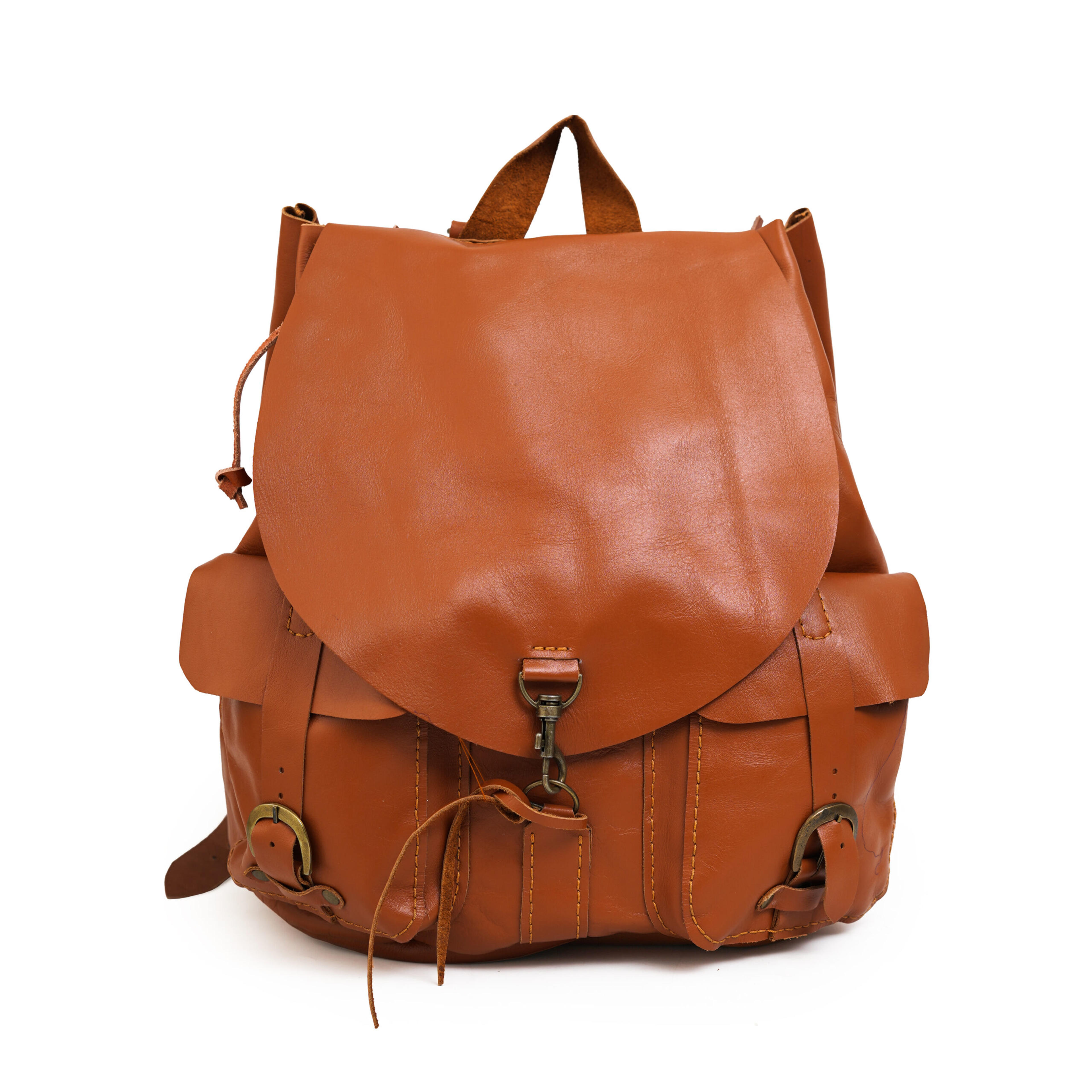 Genuine Leather Backpack | Tan Leather Backpack For Men