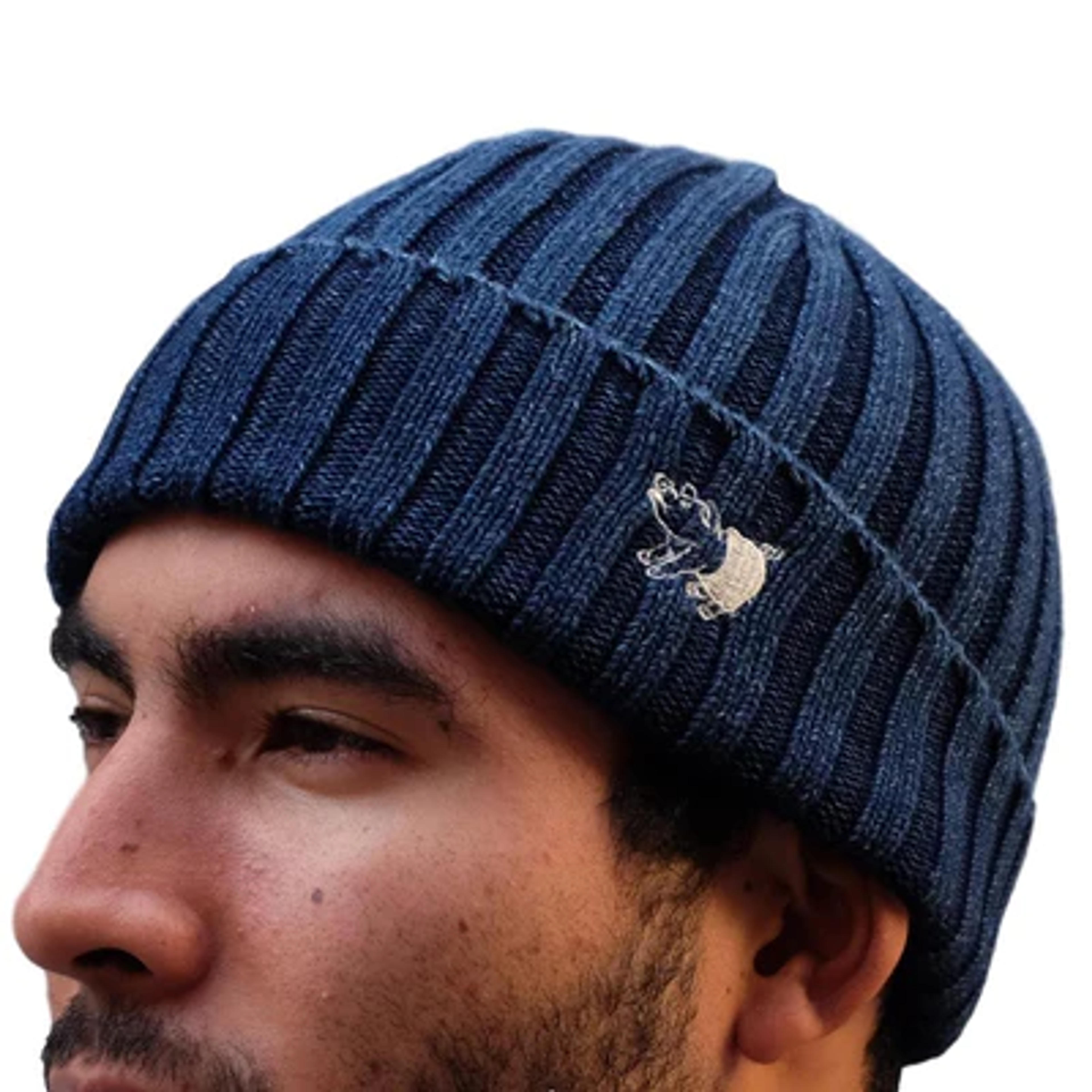 Studio D'Artisan Light Indigo Knit Beanie - Okayama Denim