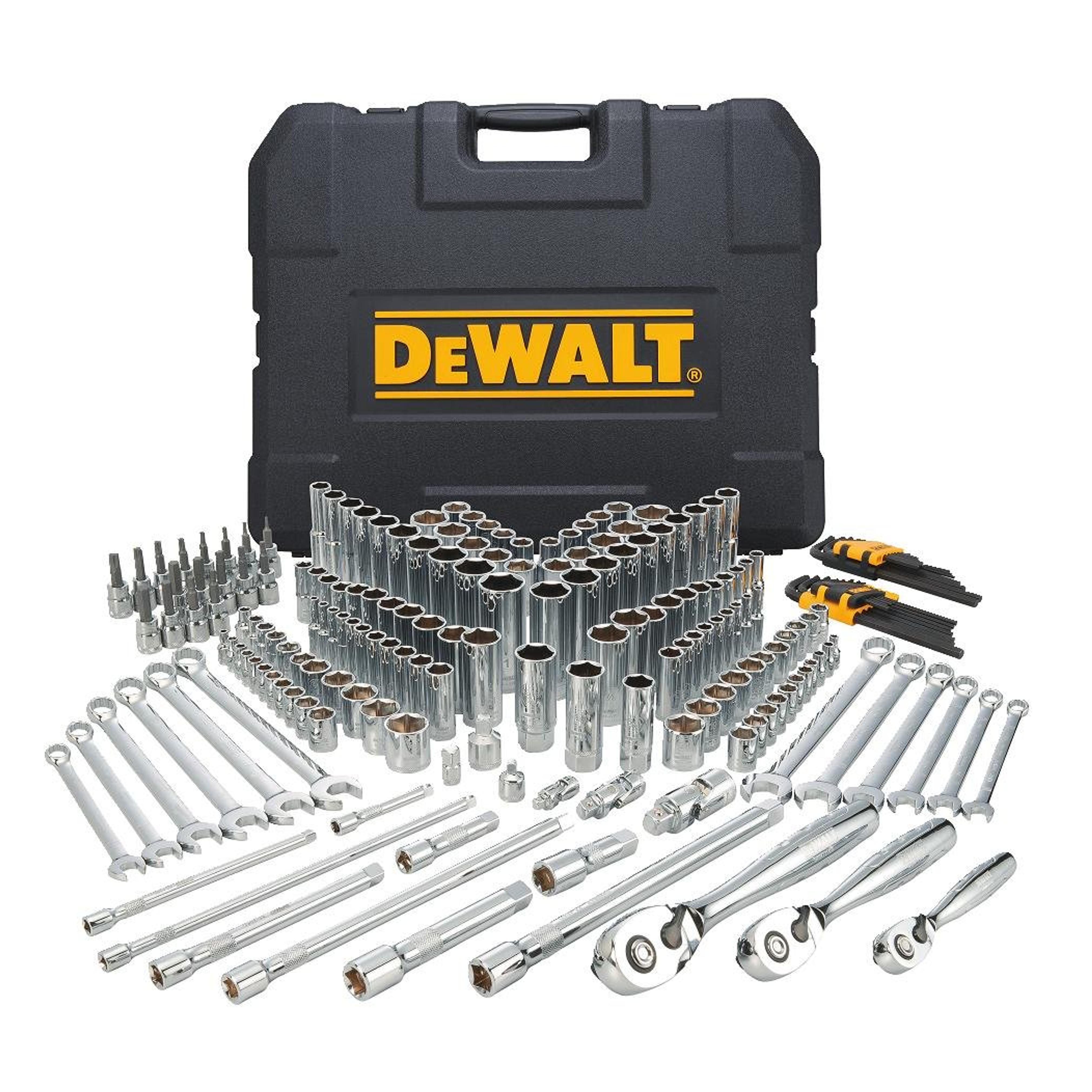 Amazon.com: DEWALT Mechanics Tools Kit and Socket Set, 204-Piece, 1/4" & 3/8" & 1/2" Drive, MM/SAE (DWMT72165) : Tools & Home Improvement