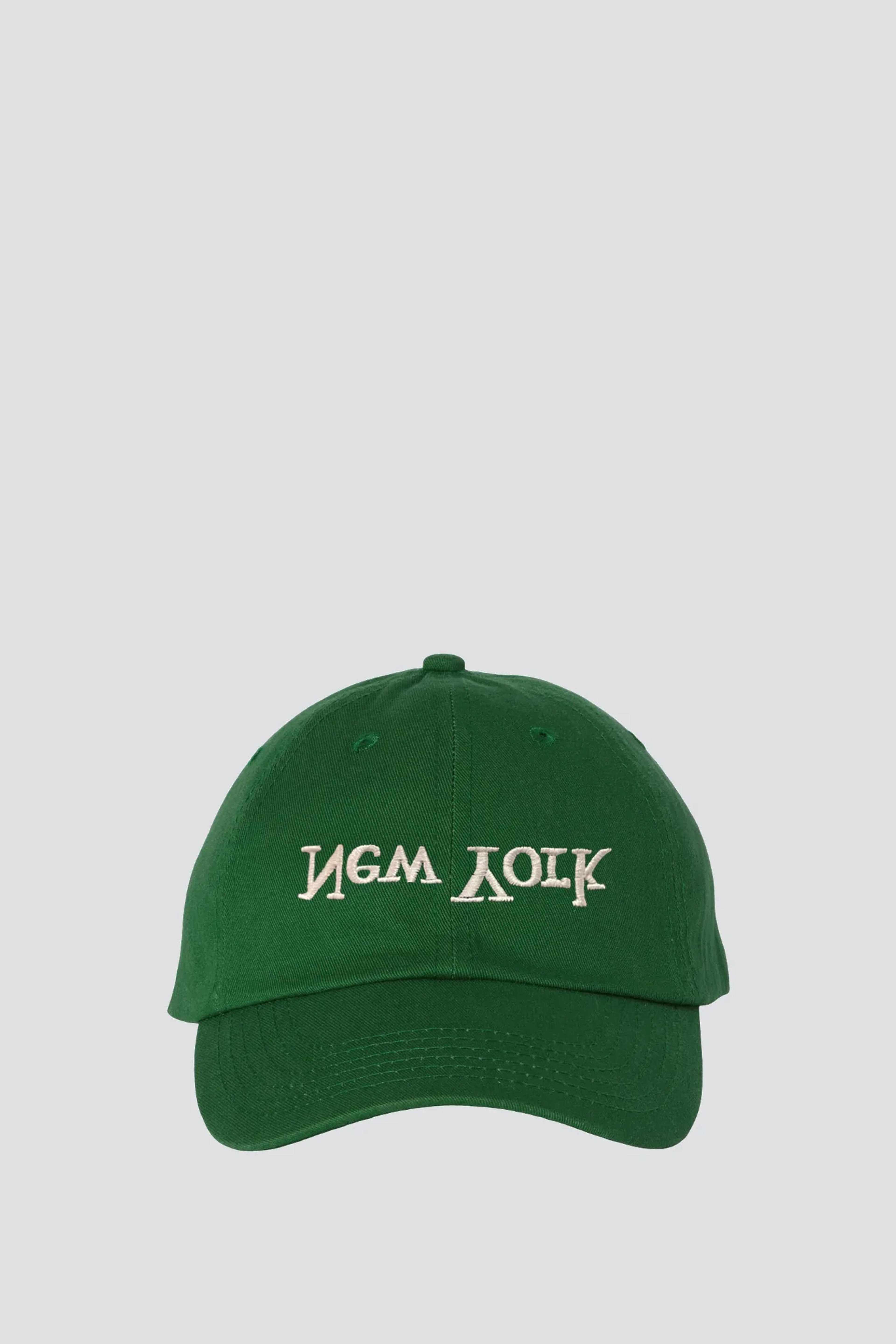 New York Embroidered Hat - Forest Green/White