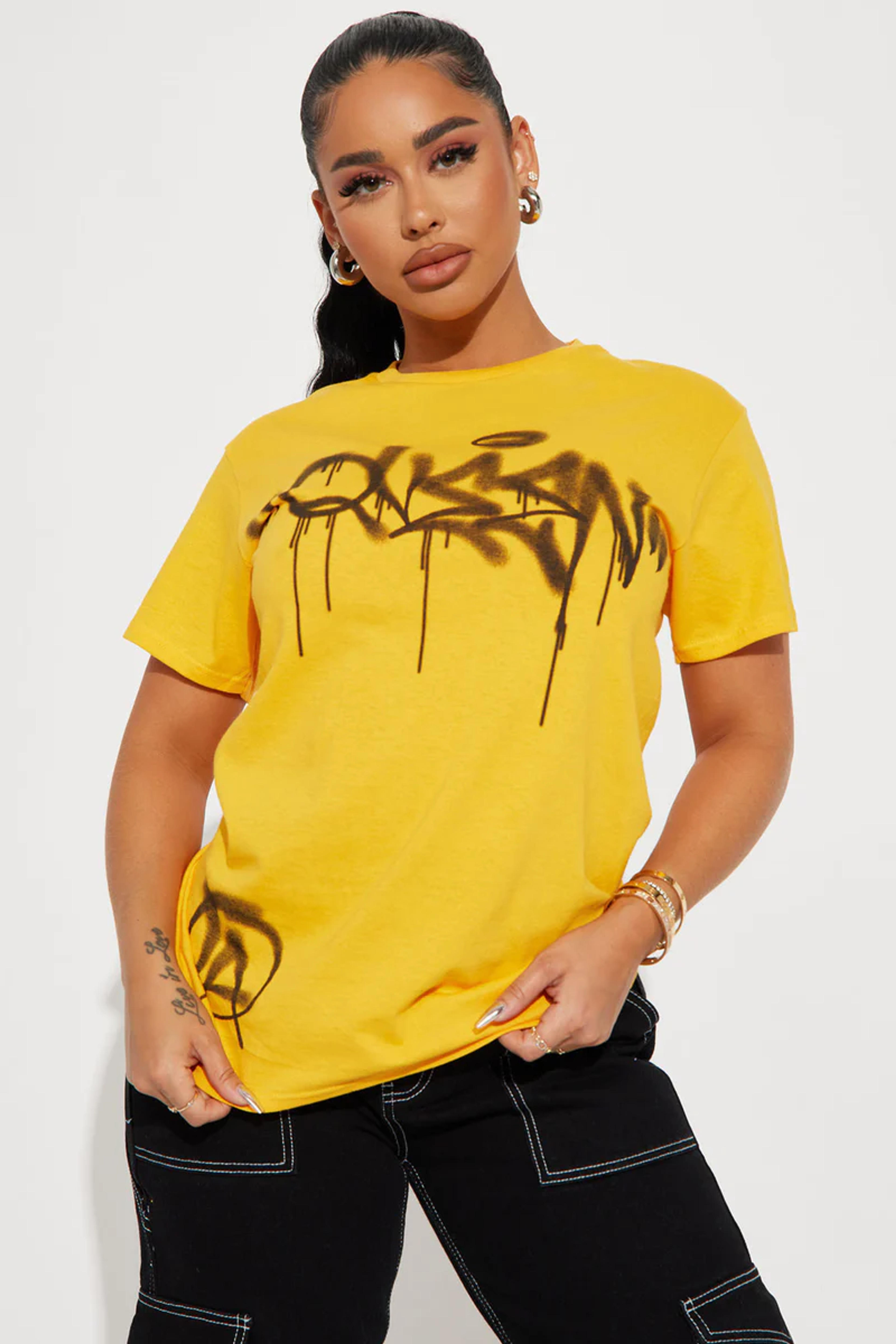 Dubbed Queen Graphic Tee - Mustard | Fashion Nova, Screens Tops and Bottoms | Fashion Nova