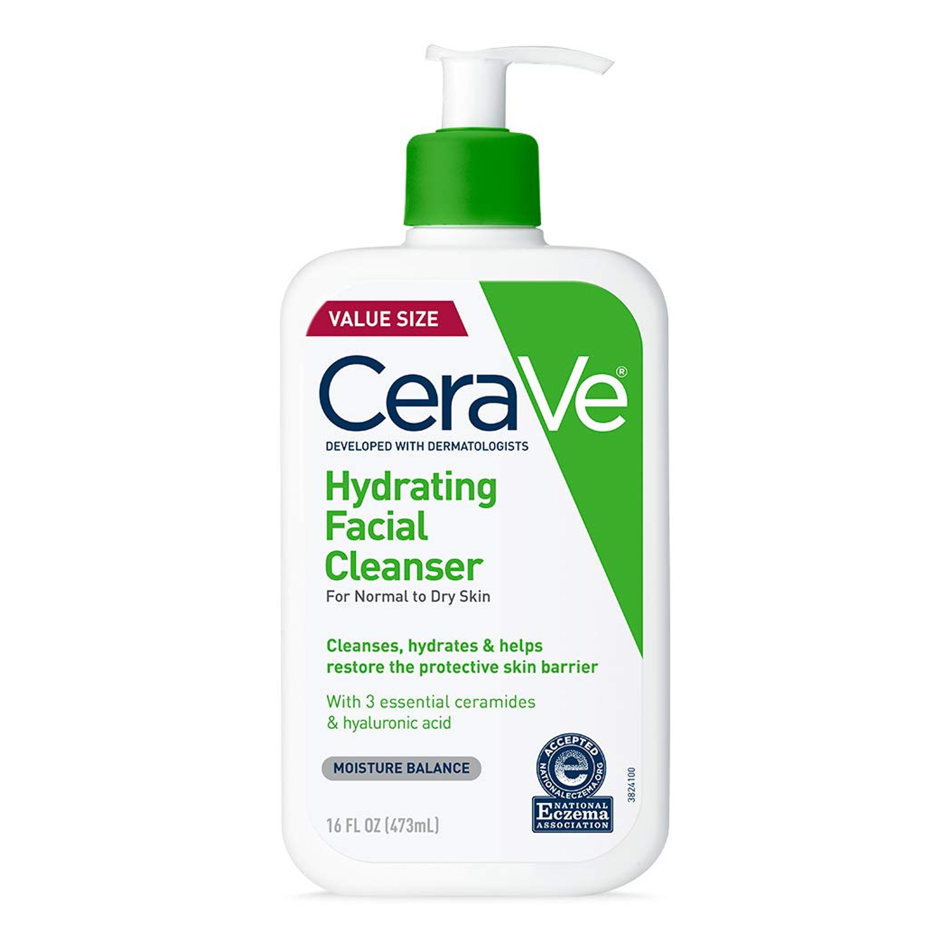 Amazon.com : CeraVe Hydrating Facial Cleanser | Moisturizing Non-Foaming Face Wash with Hyaluronic Acid, Ceramides and Glycerin | Fragrance Free Paraben Free | 16 Fluid Ounce : Beauty & Personal Care