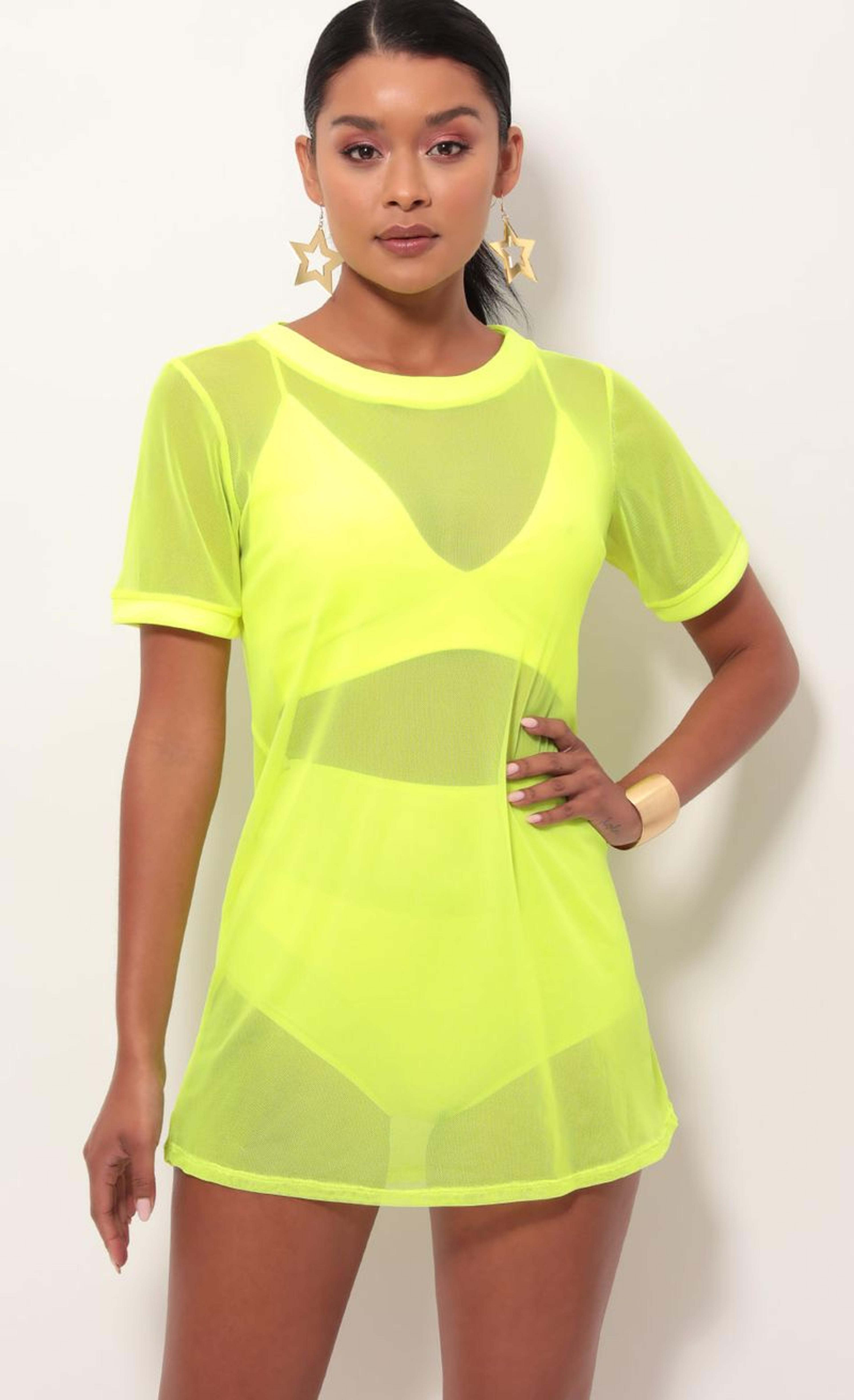 Festival Wear > Neon Yellow Edge Three Piece Set