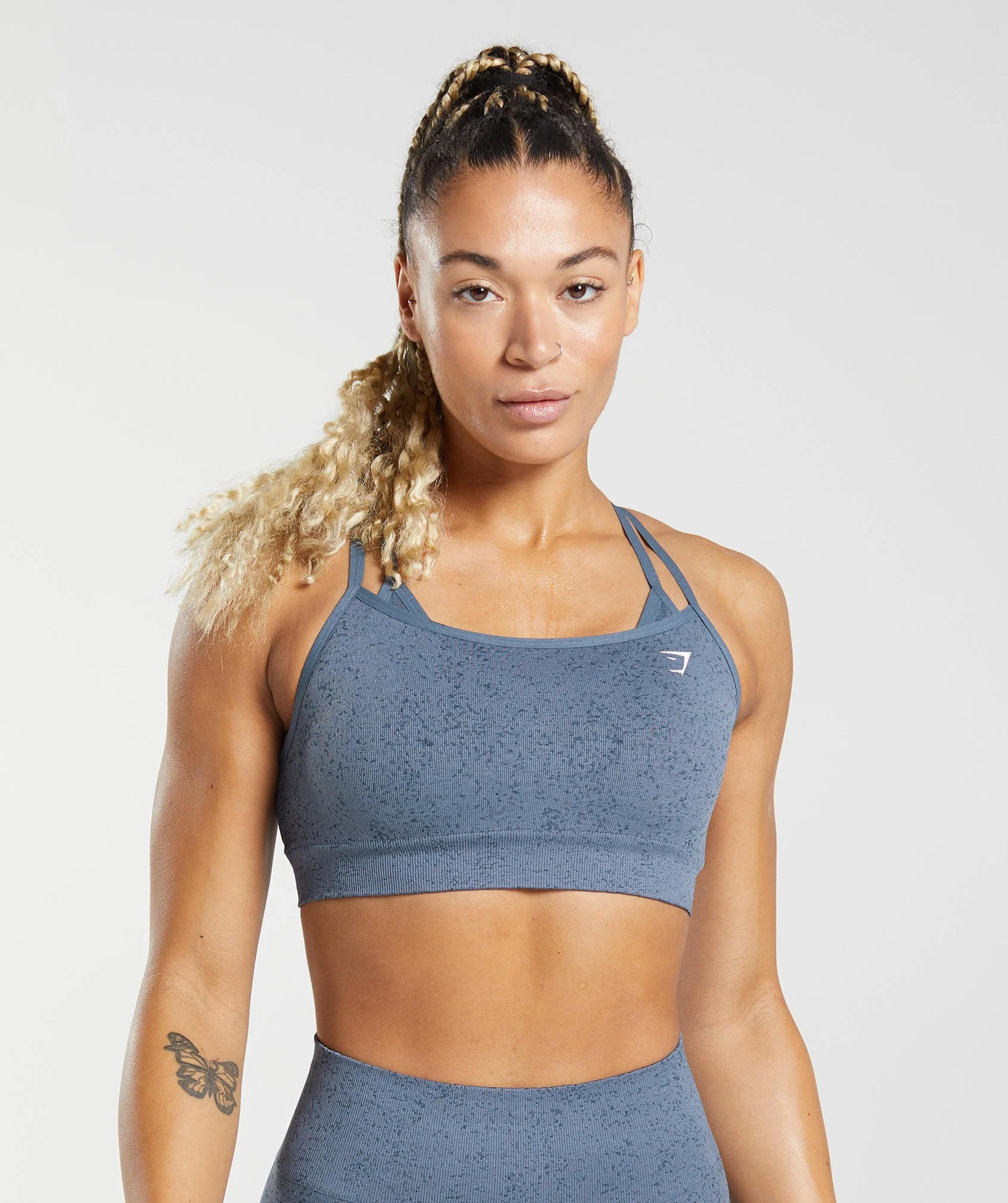 Gymshark Adapt Fleck Seamless Sports Bra - Evening Blue | Gymshark