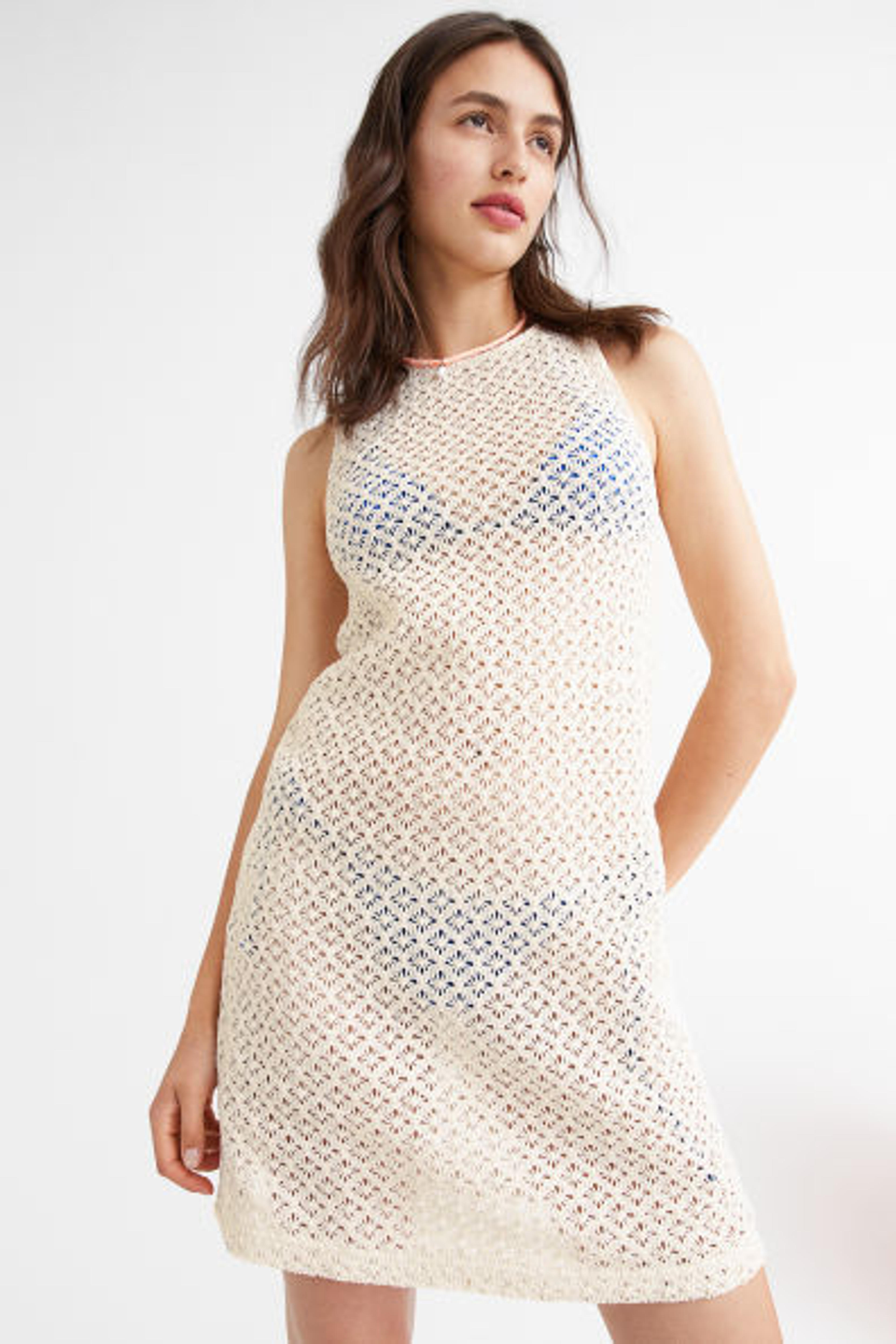 Crochet-look Sleeveless Dress - Cream - Ladies | H&M US