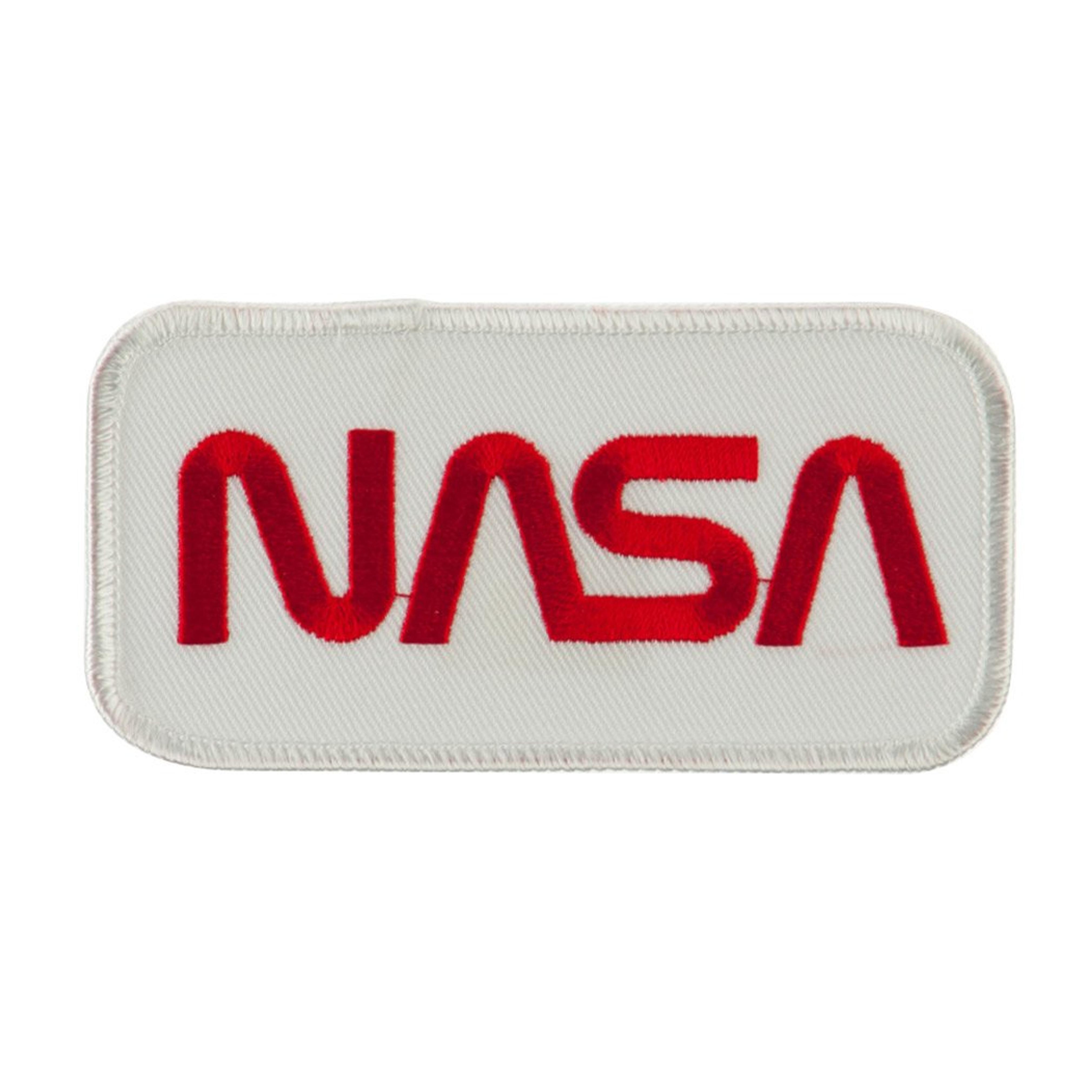 NASA Logo Embroidered Patch, White and Red