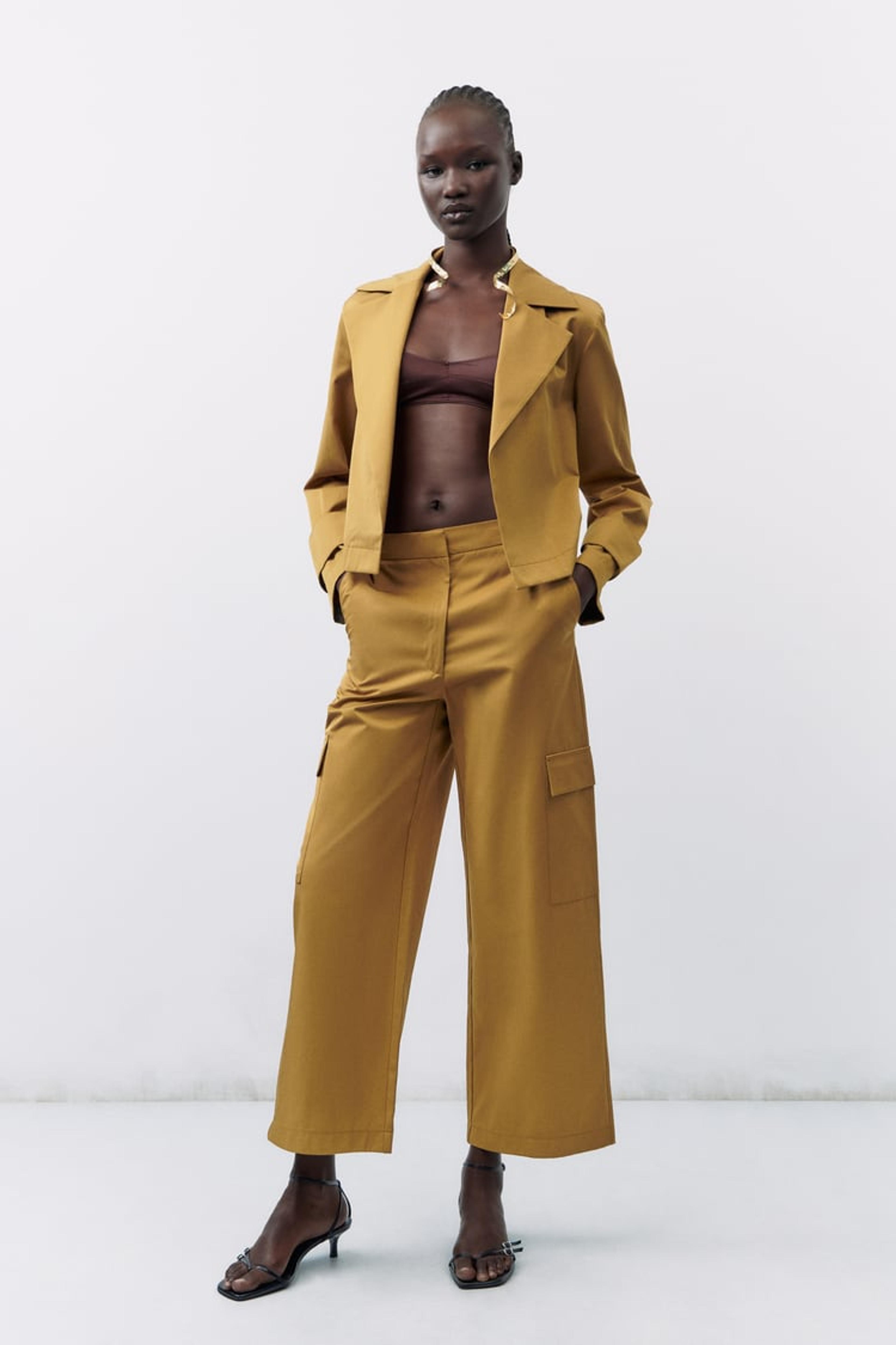 CROPPED BLAZER WITH WIDE LAPELS - Toffee | ZARA Australia