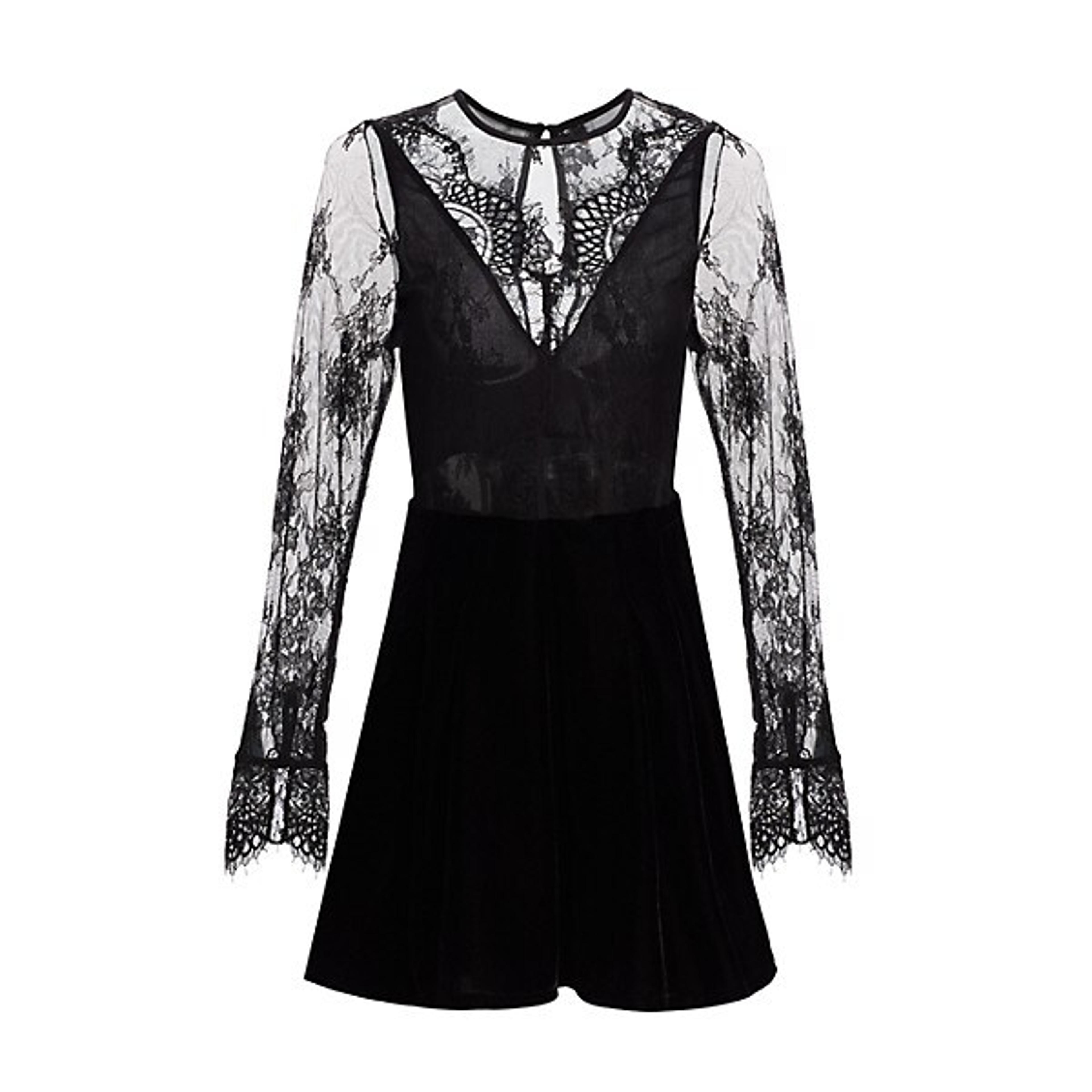 Free People - Marlie Lace & Velvet Minidress