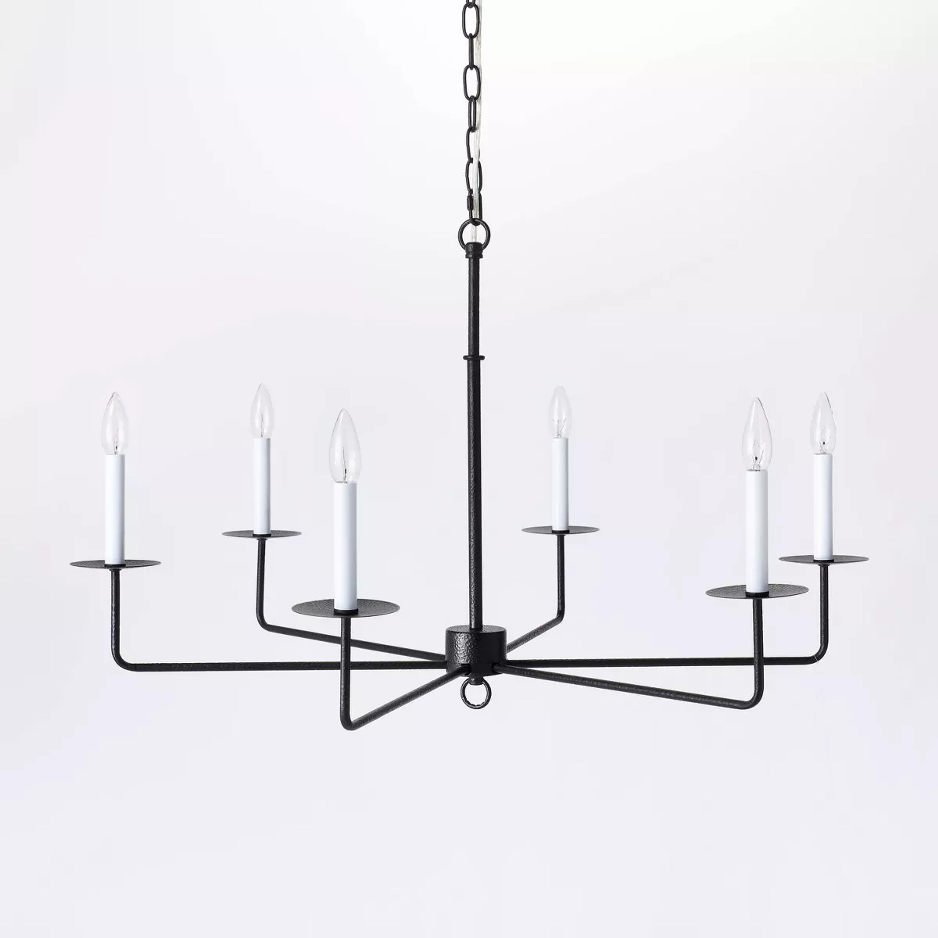 6-light Hammered Metal Chandelier Black - Threshold™ Designed With Studio Mcgee : Target