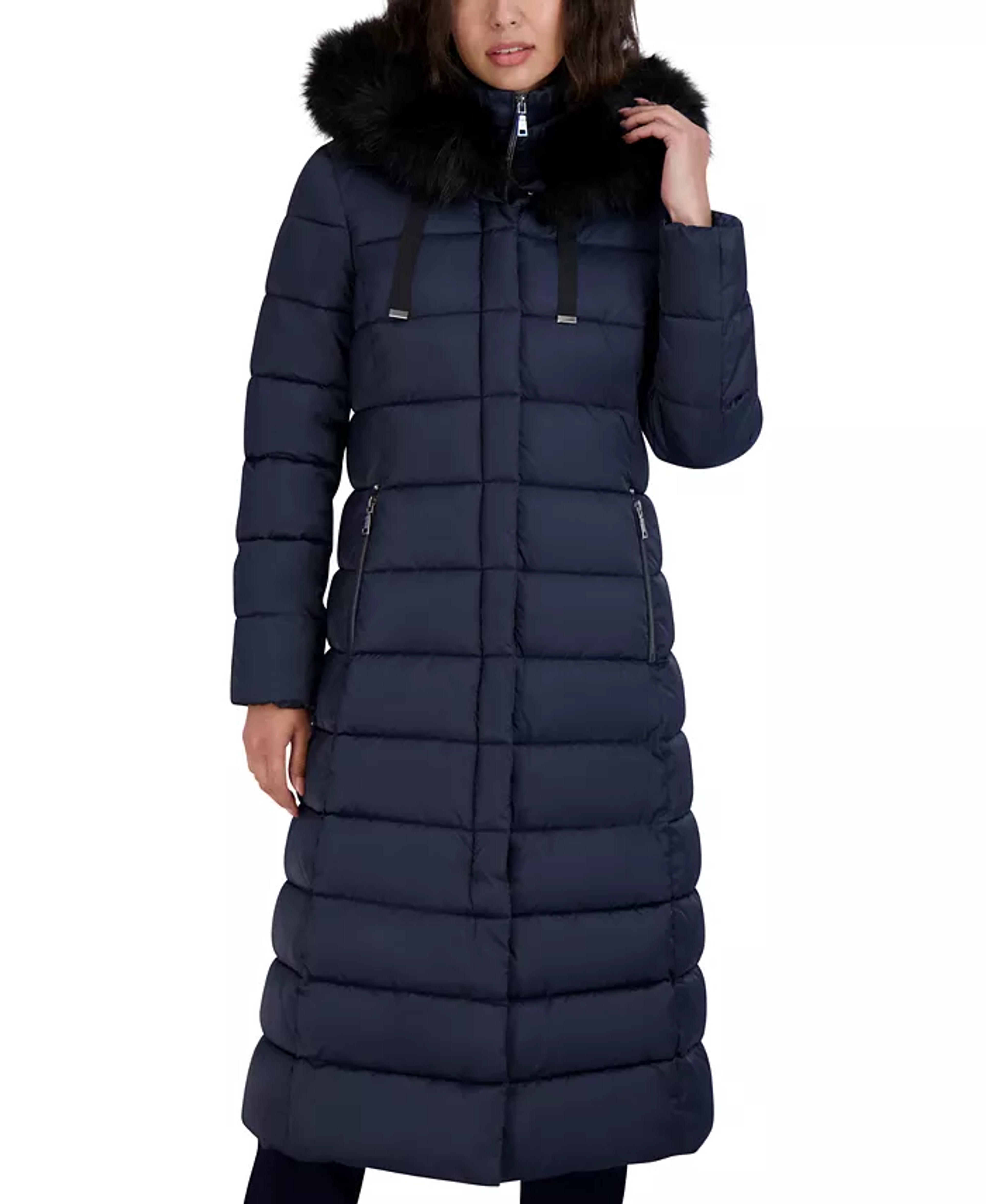 Tahari Women's Faux-Fur-Trim Hooded Maxi Puffer Coat & Reviews - Coats & Jackets - Women - Macy's