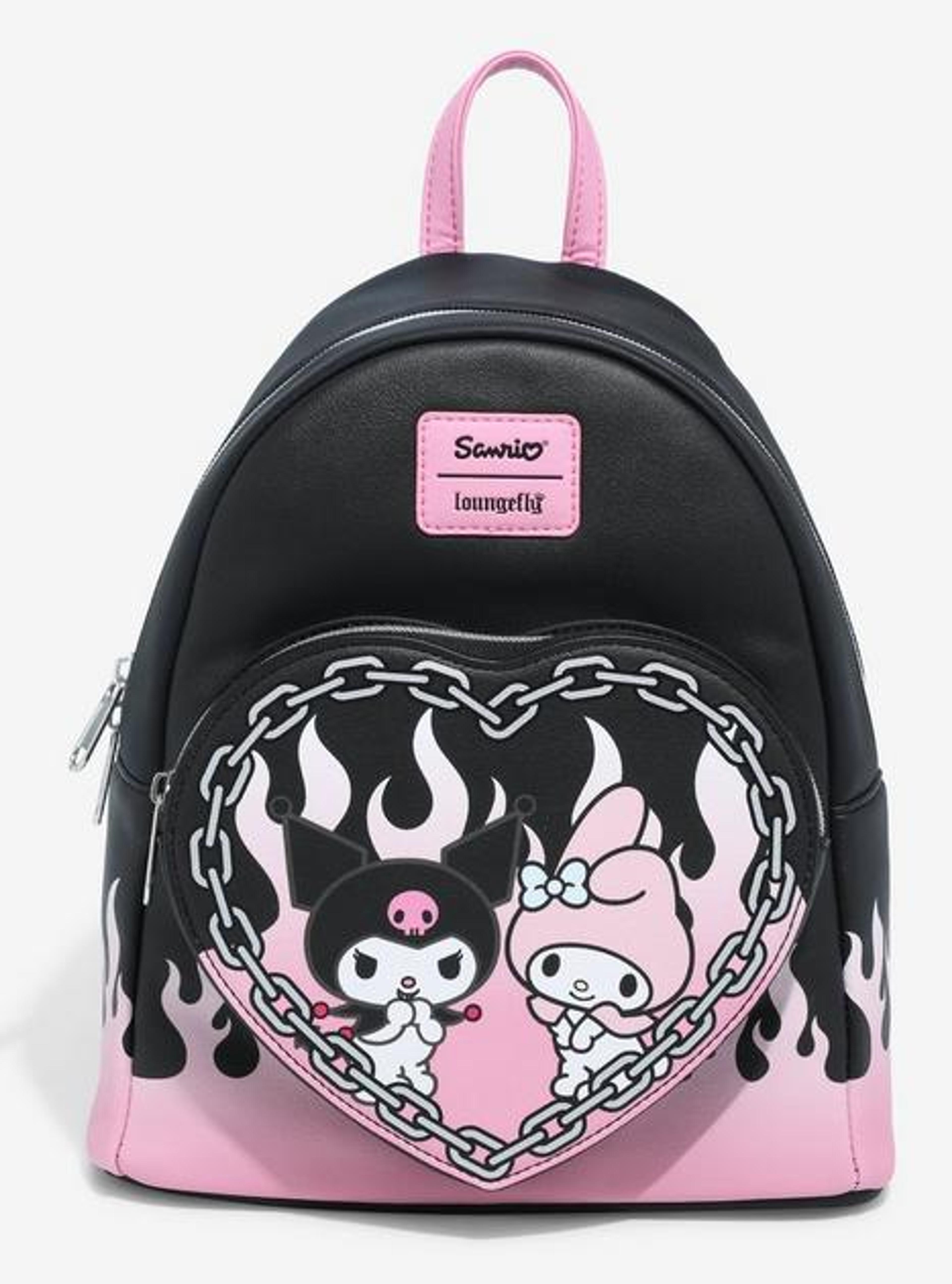 Loungefly My Melody & Kuromi Flame Heart Mini Backpack