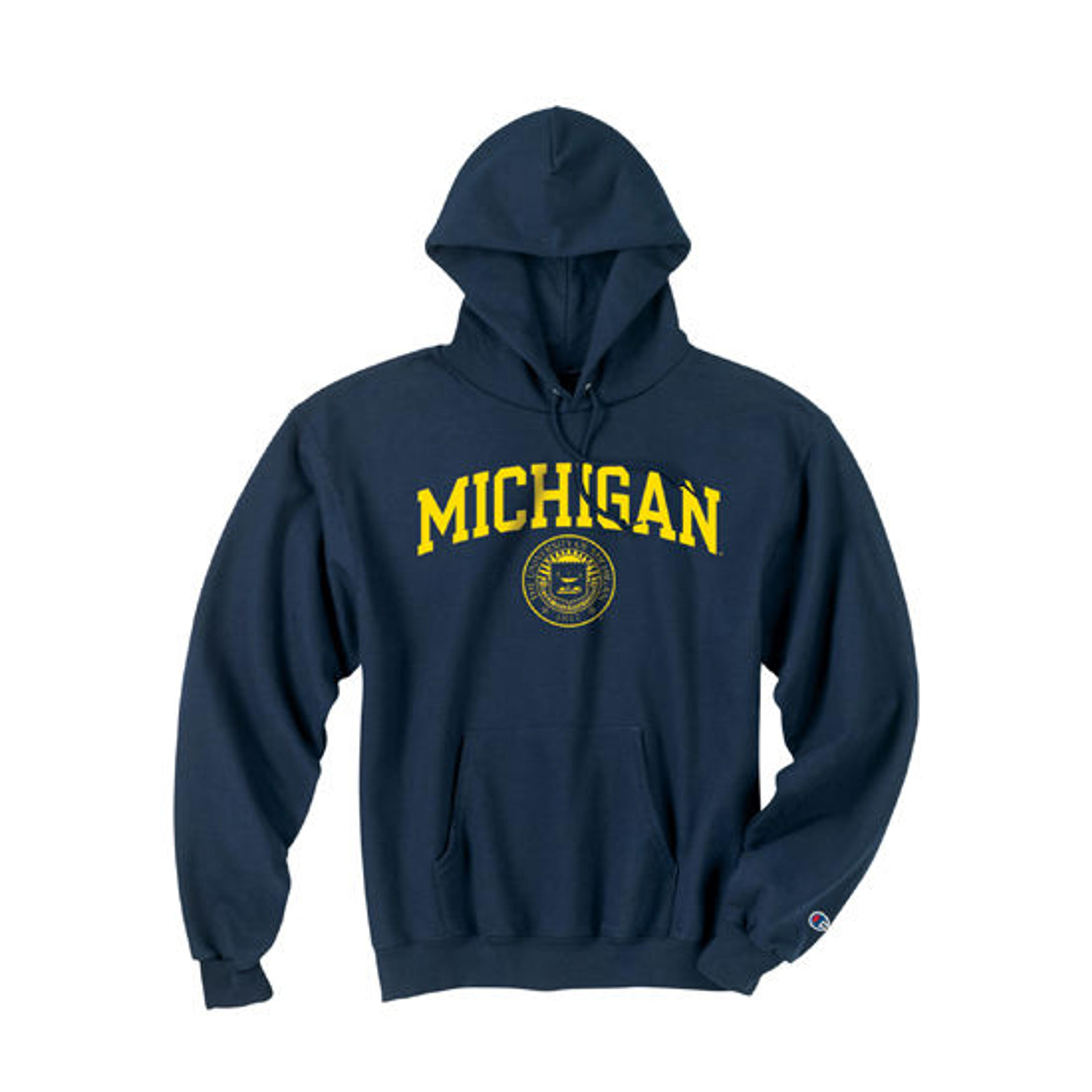 Champion University of Michigan Navy Seal Hooded Sweatshirt