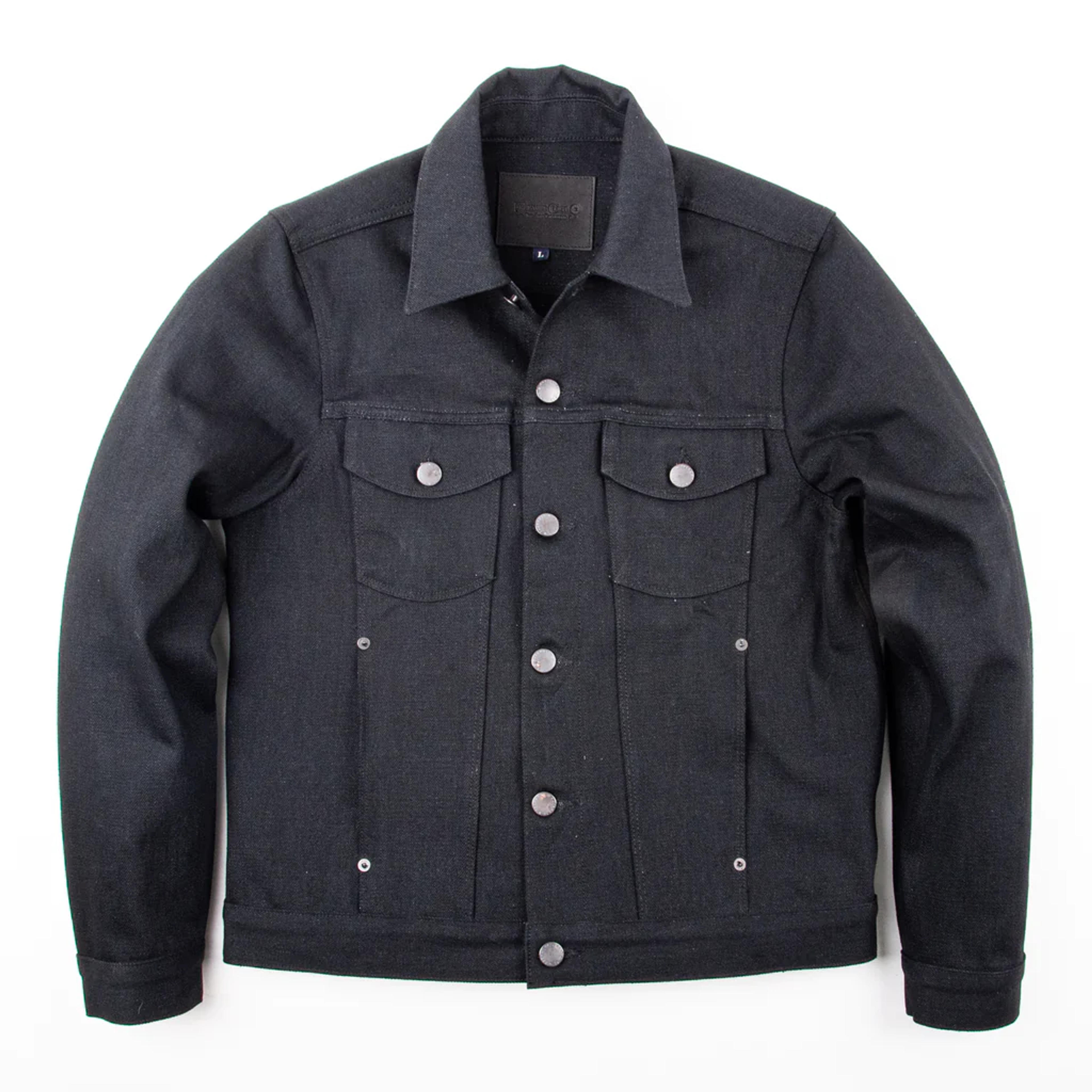 Classic Denim Jacket  17 Ounce Black Slub Denim