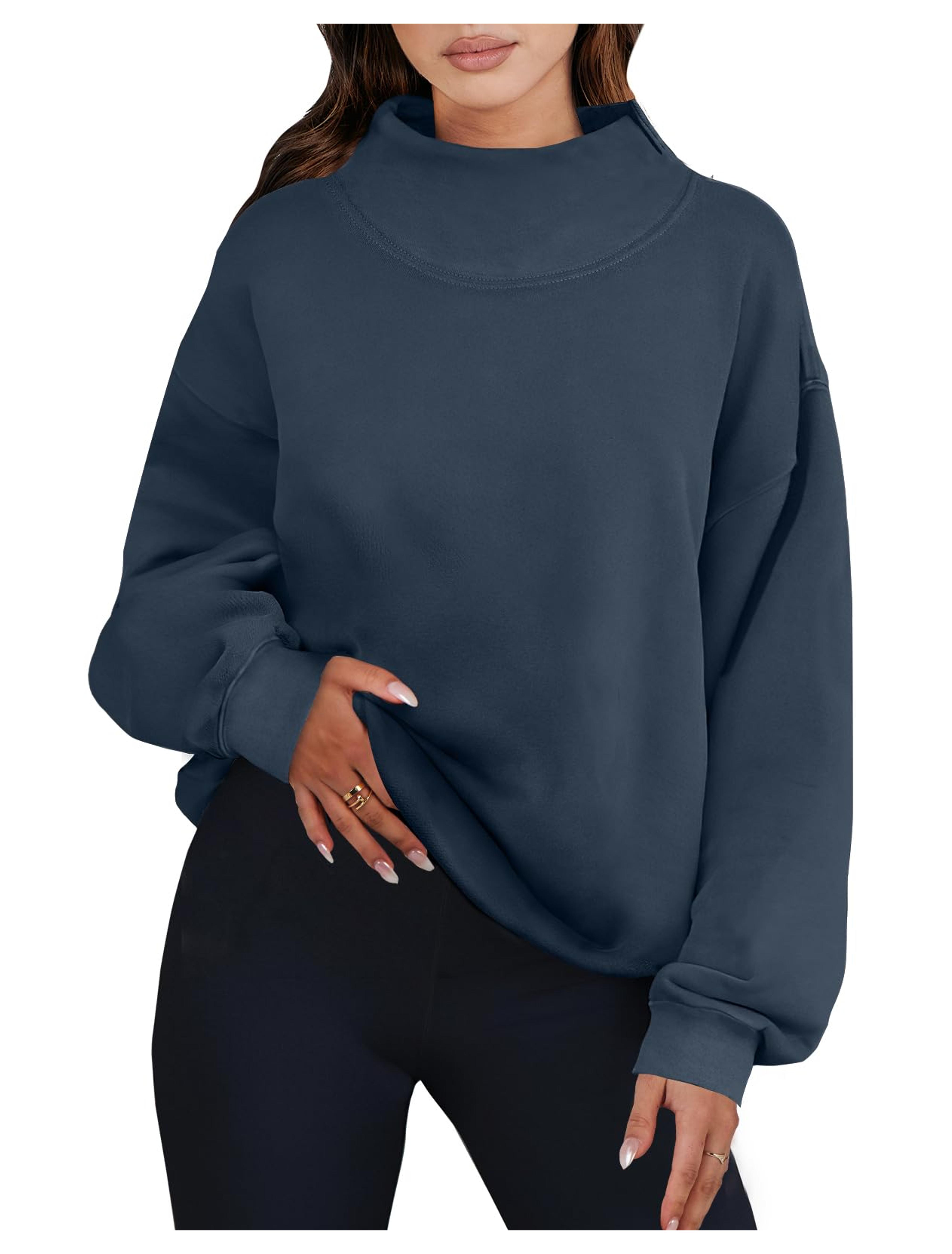 ANRABESS Women’s Oversized Hoodies Crew Fleece Sweatshirts Long Sleeve Tops Fashion 2023 Fall Casual Hooded Cute Sweaters Y2K Clothes Outfits Teen Girls 1085huilanse-XL Navy Blue