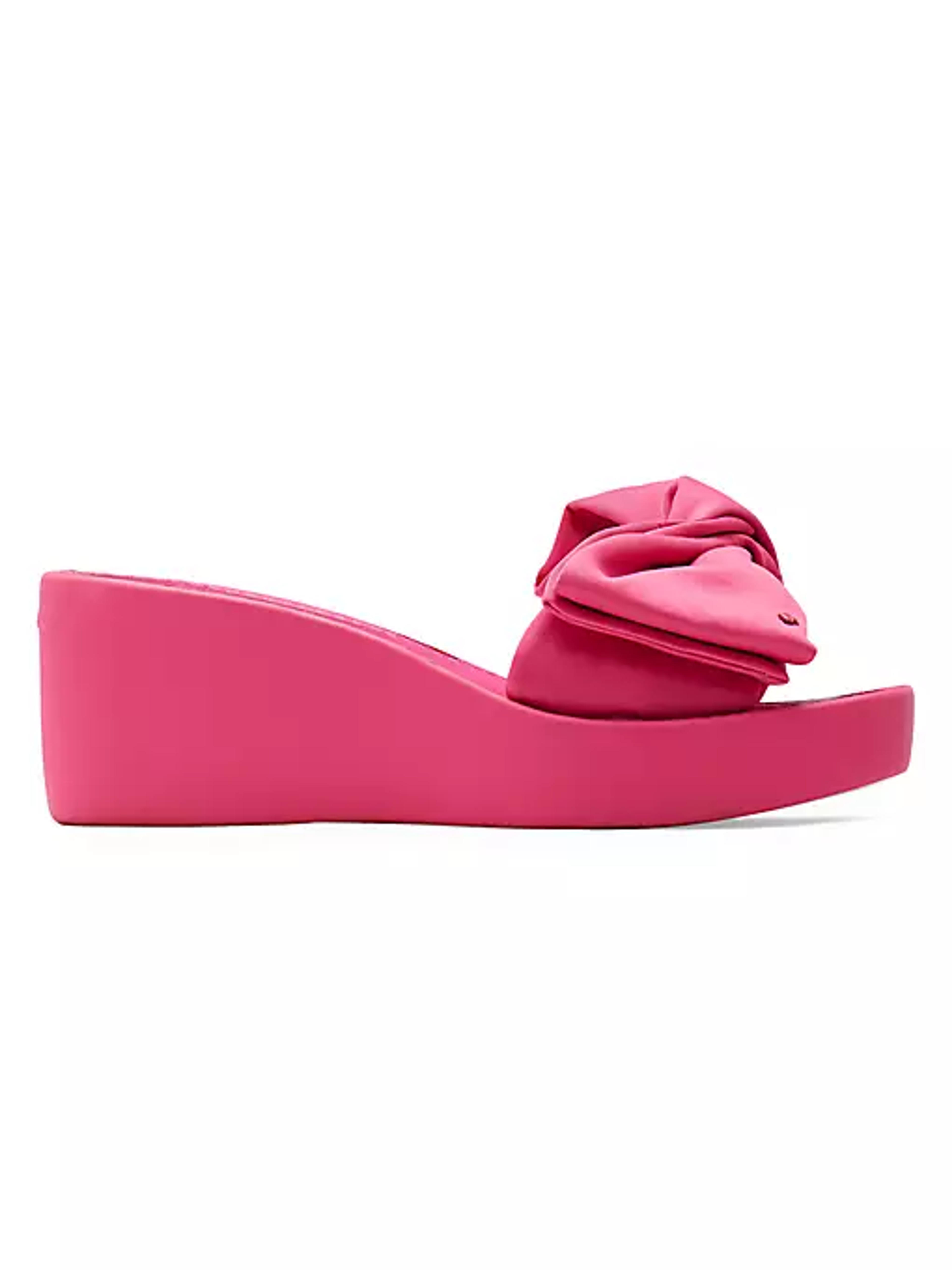 Shop kate spade new york Bikini 25MM Bow-Accent Wedge Slides | Saks Fifth Avenue