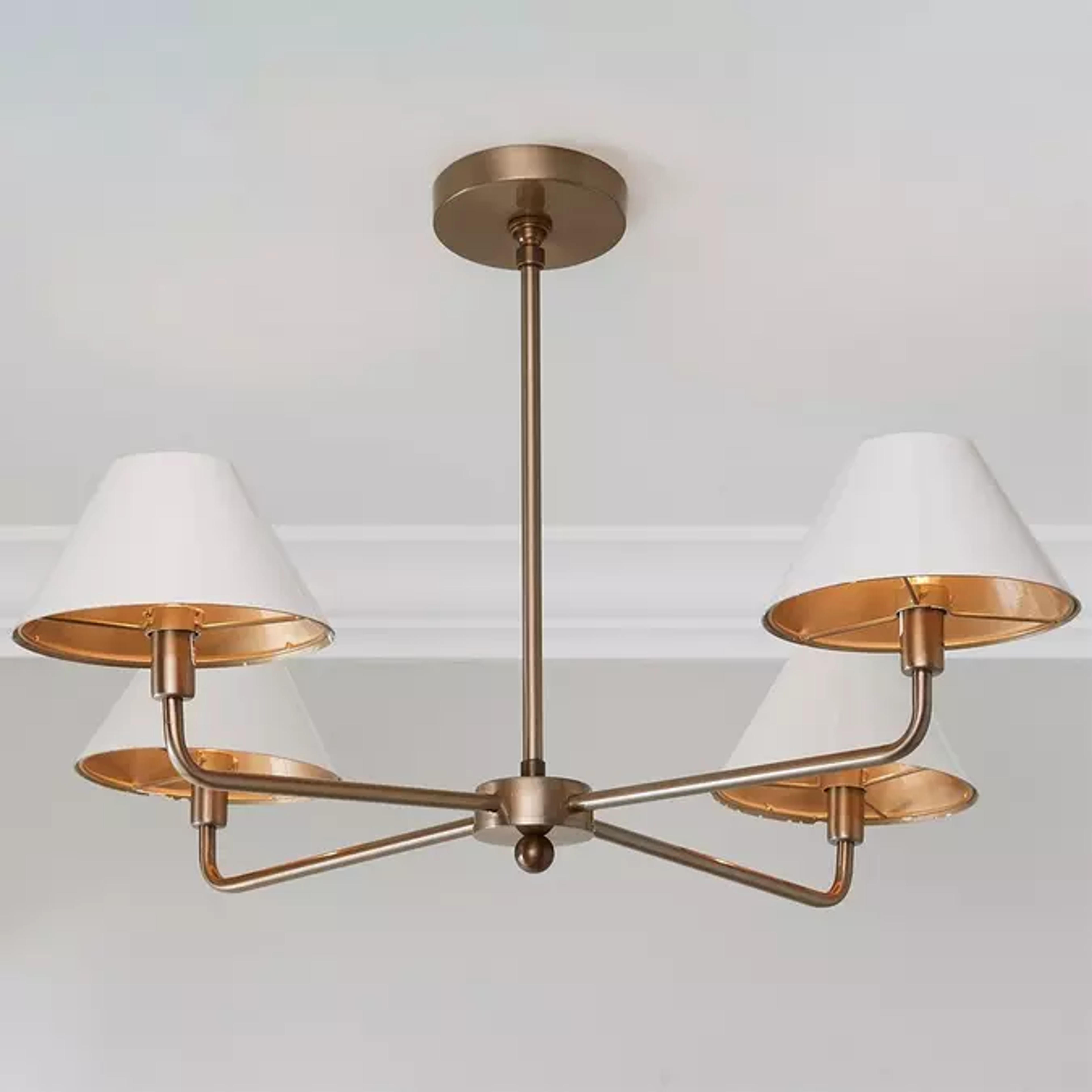 Brass / Gloss Bone White Chris Loves Julia Edie Chandelier - 4 Light