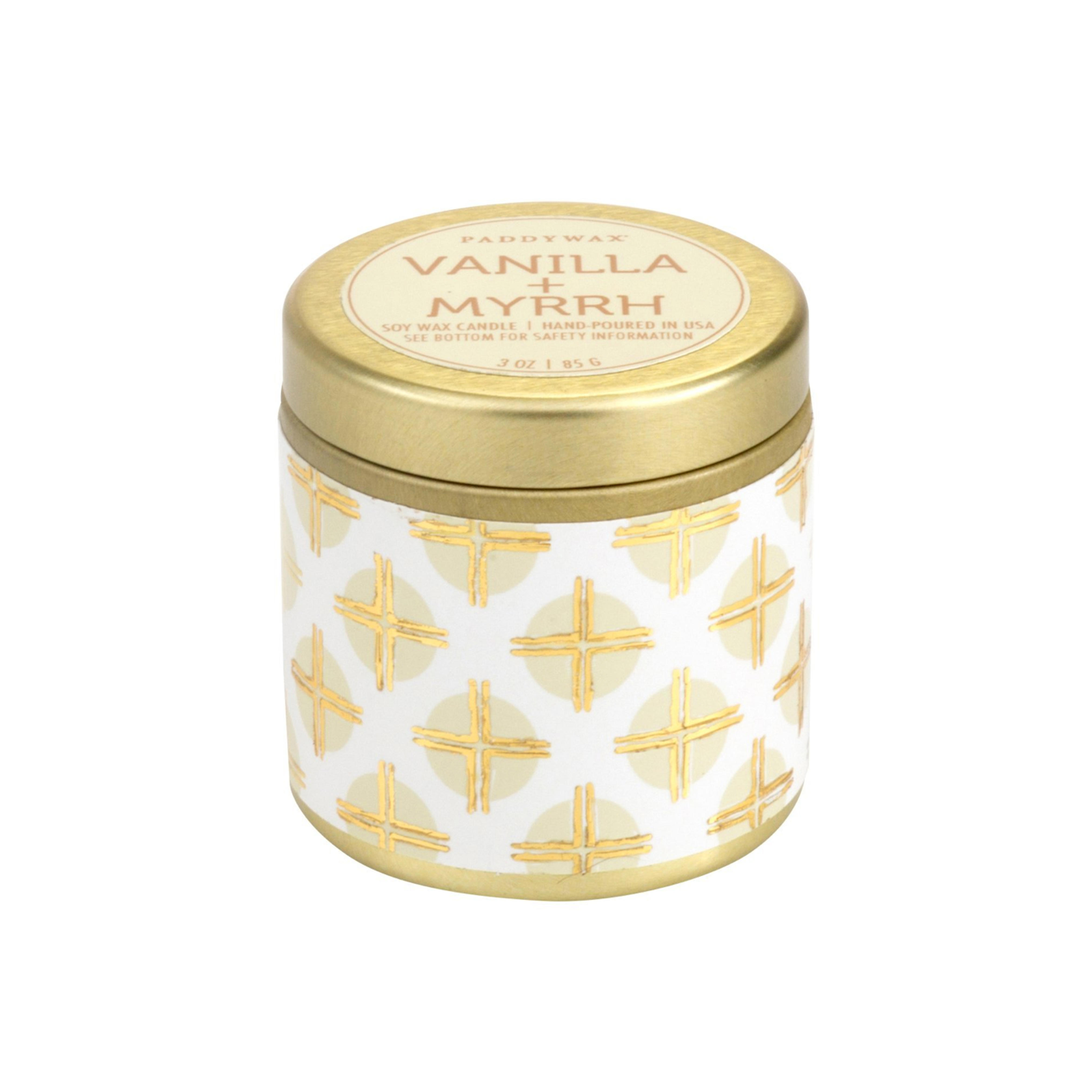 Paddywax Kaleidoscope Collection Travel Tin Candle, Vanilla & Myrrh