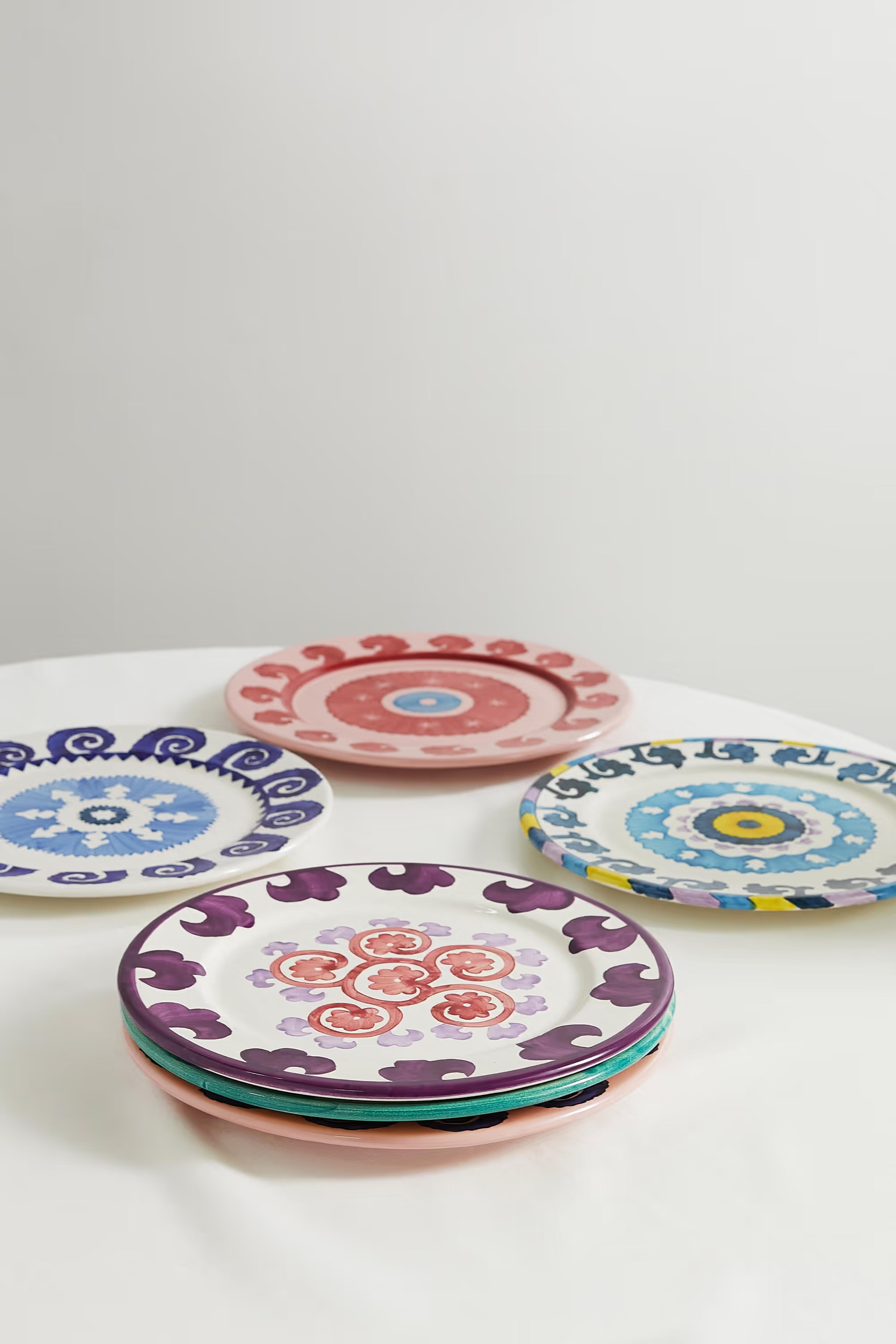 Red Set of six 31cm ceramic charger plates | EMPORIO SIRENUSE | NET-A-PORTER