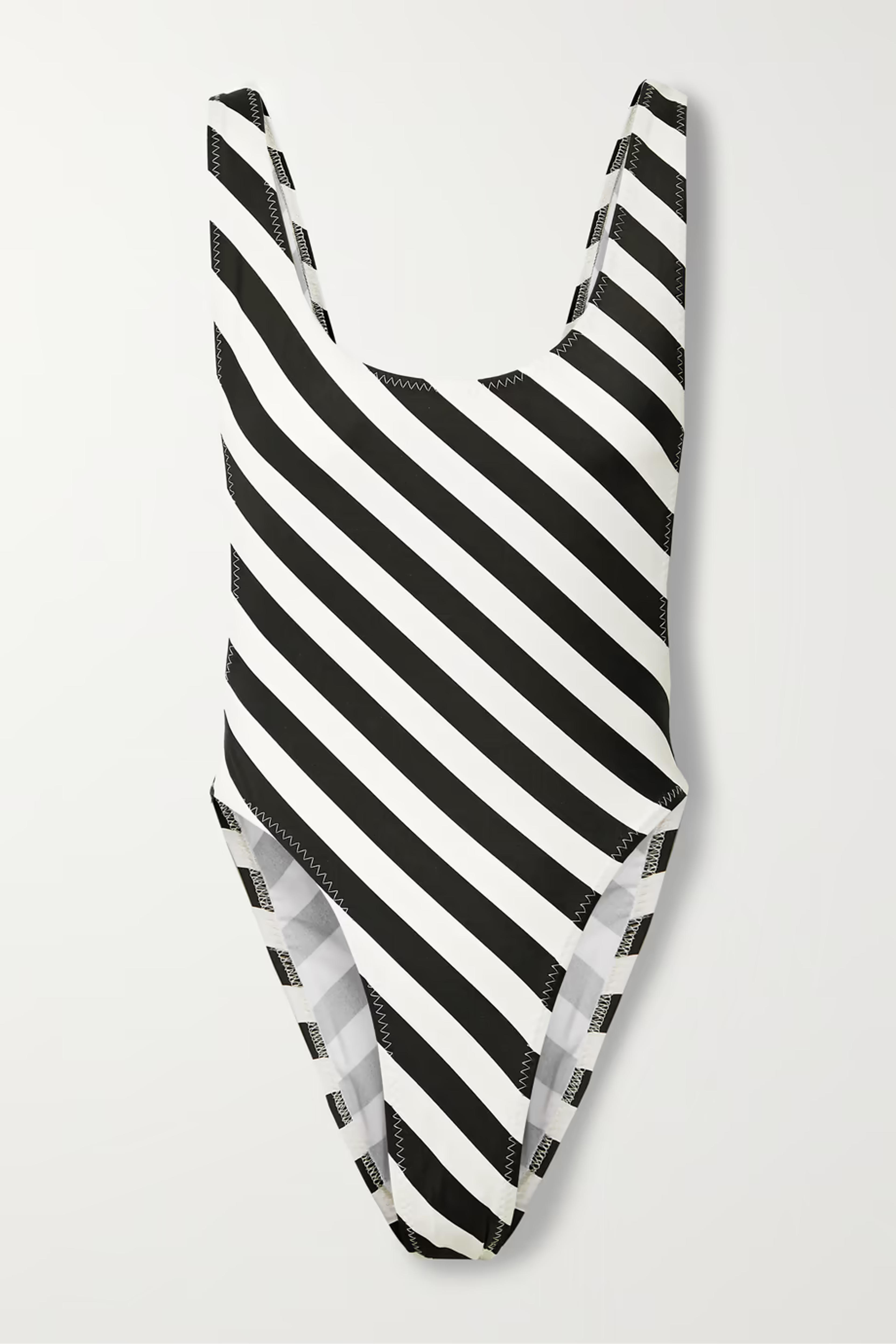 NORMA KAMALI Marissa striped swimsuit | NET-A-PORTER