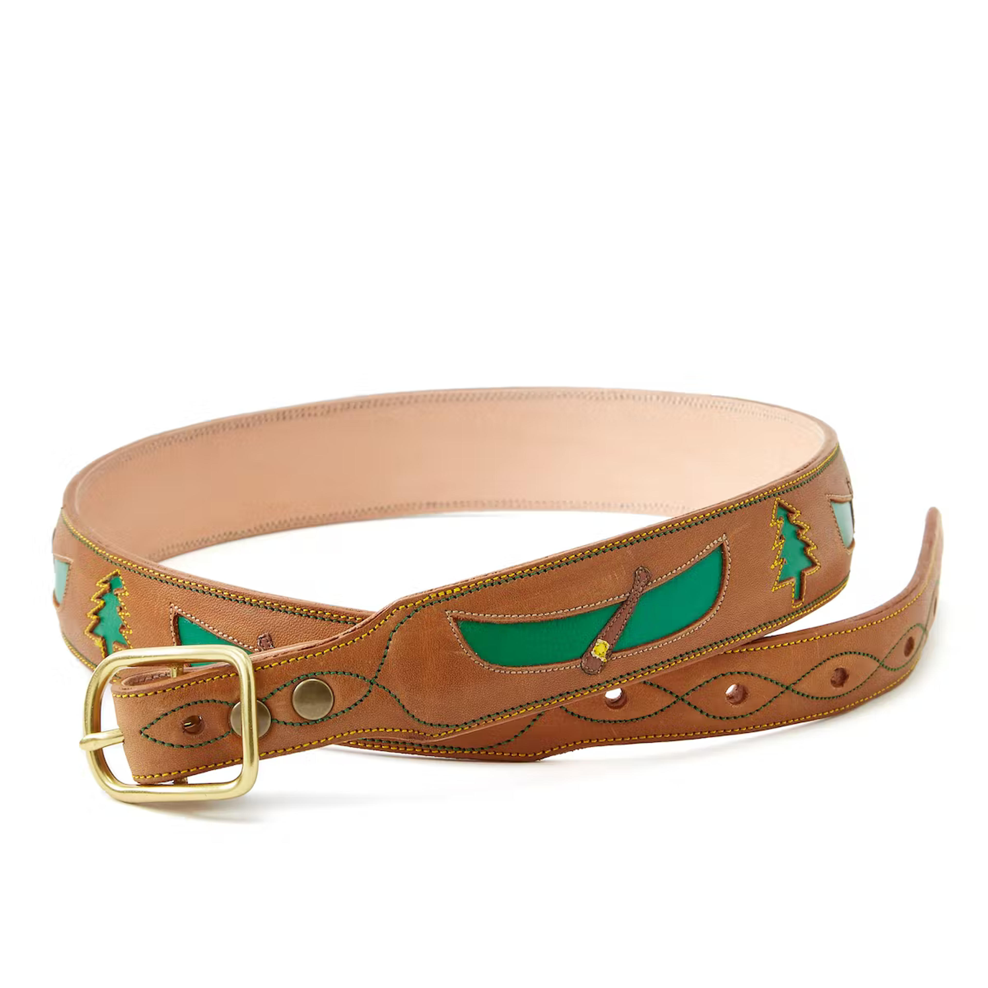 Inlaid Leather Camp Belt