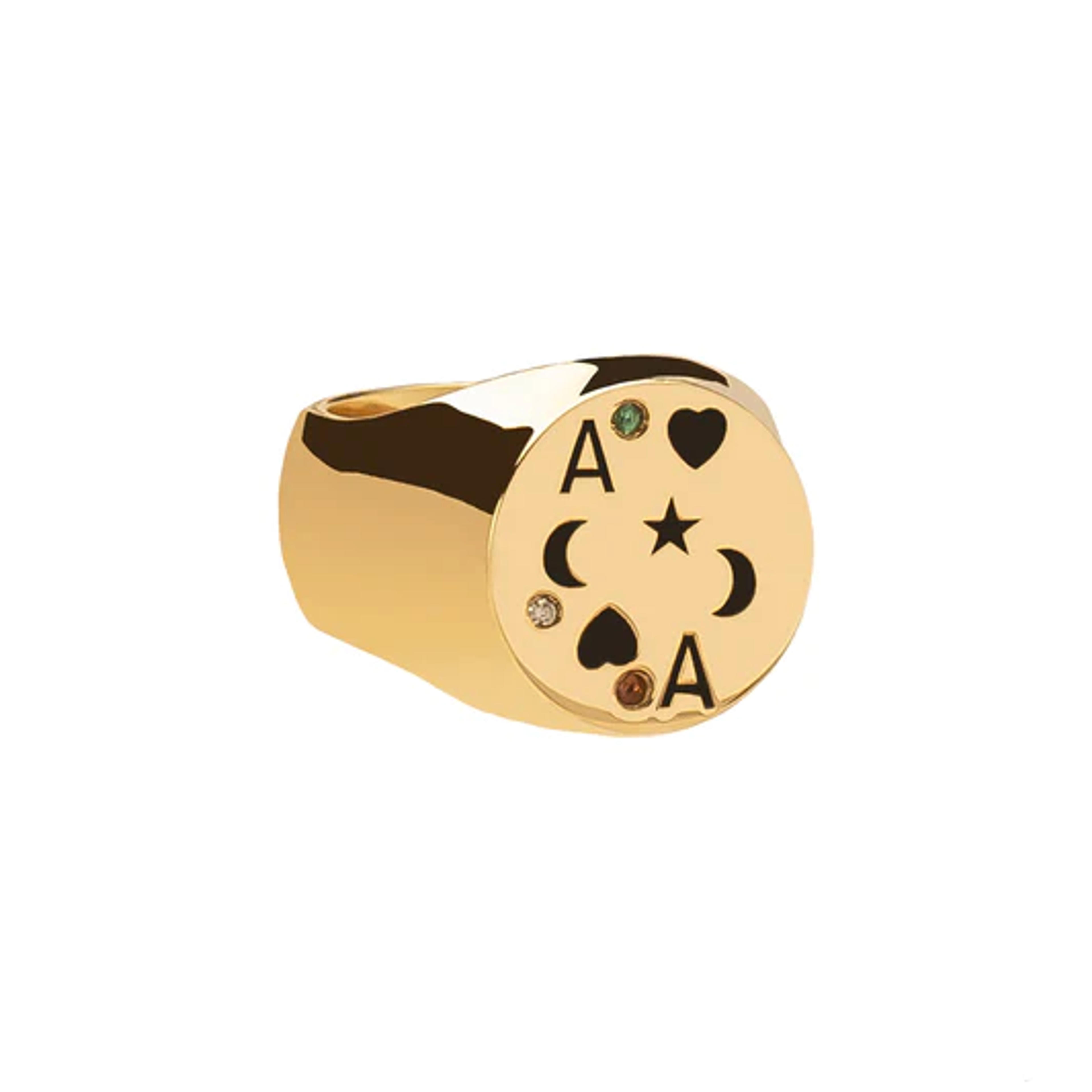 Carolina Neves Signet Ring - Letter - Rings - Broken English Jewelry