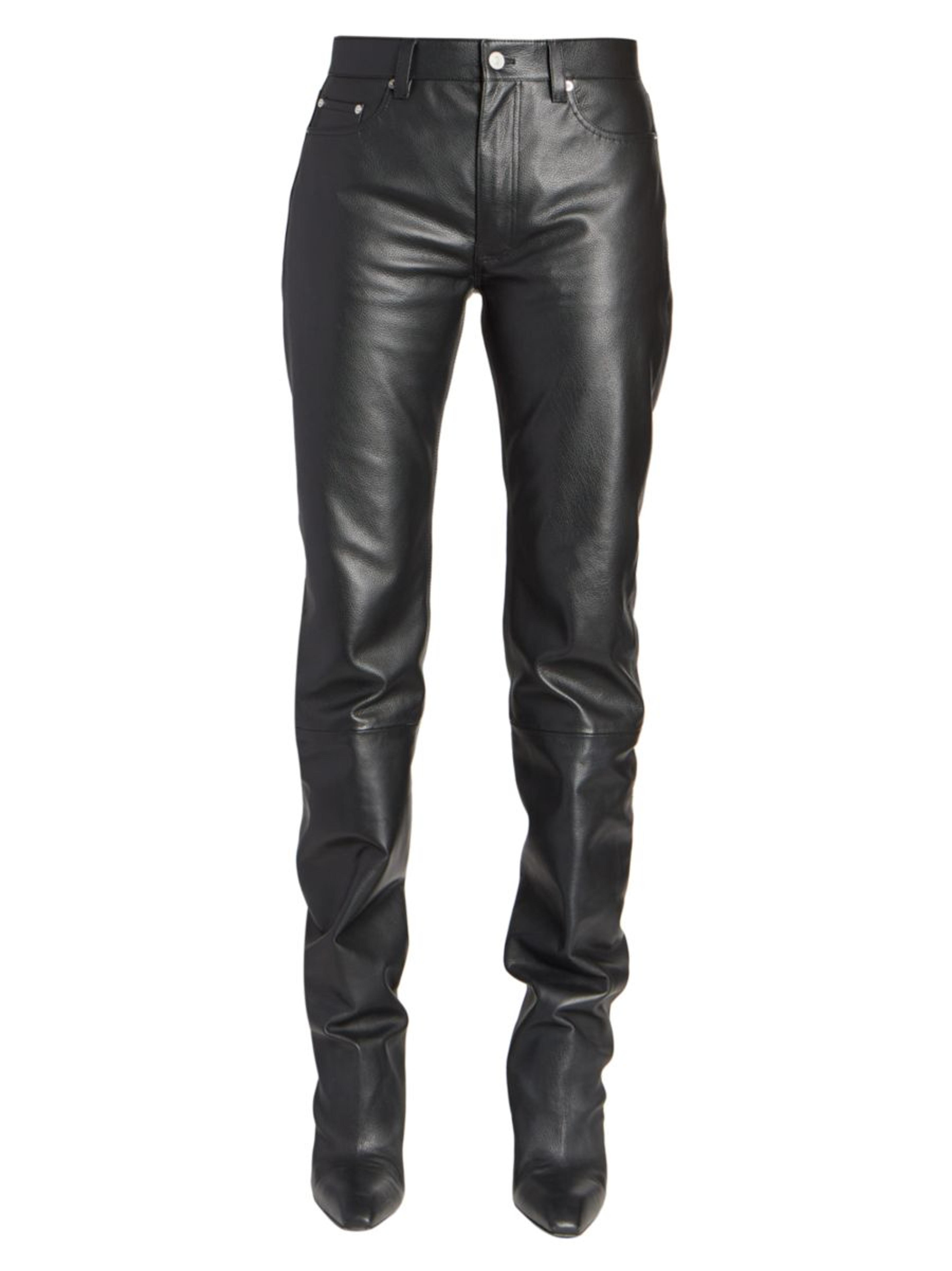 Shop Balenciaga Cowhide Leather Pantaleggings | Saks Fifth Avenue
