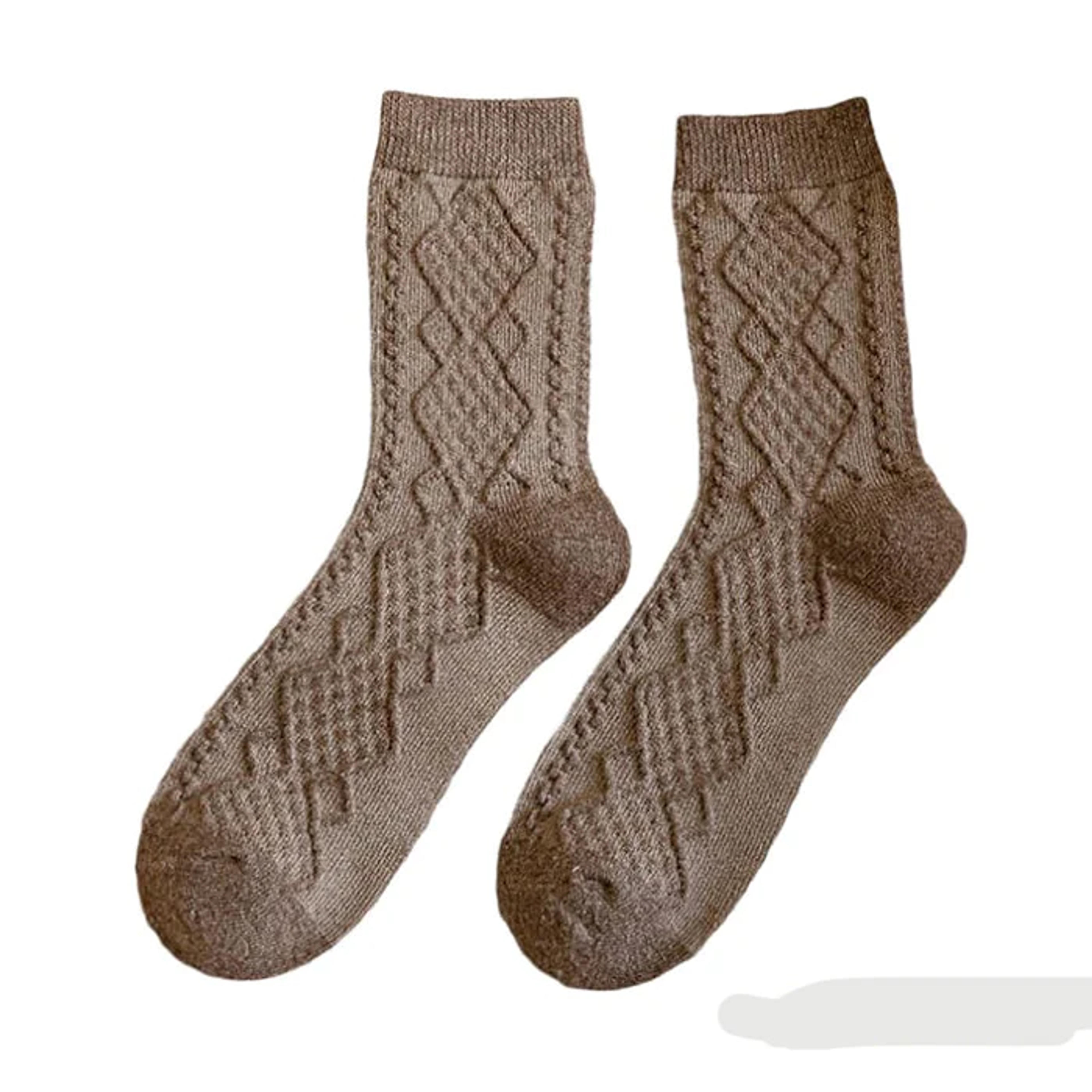 Grandma's House Aesthetic Socks - Brown