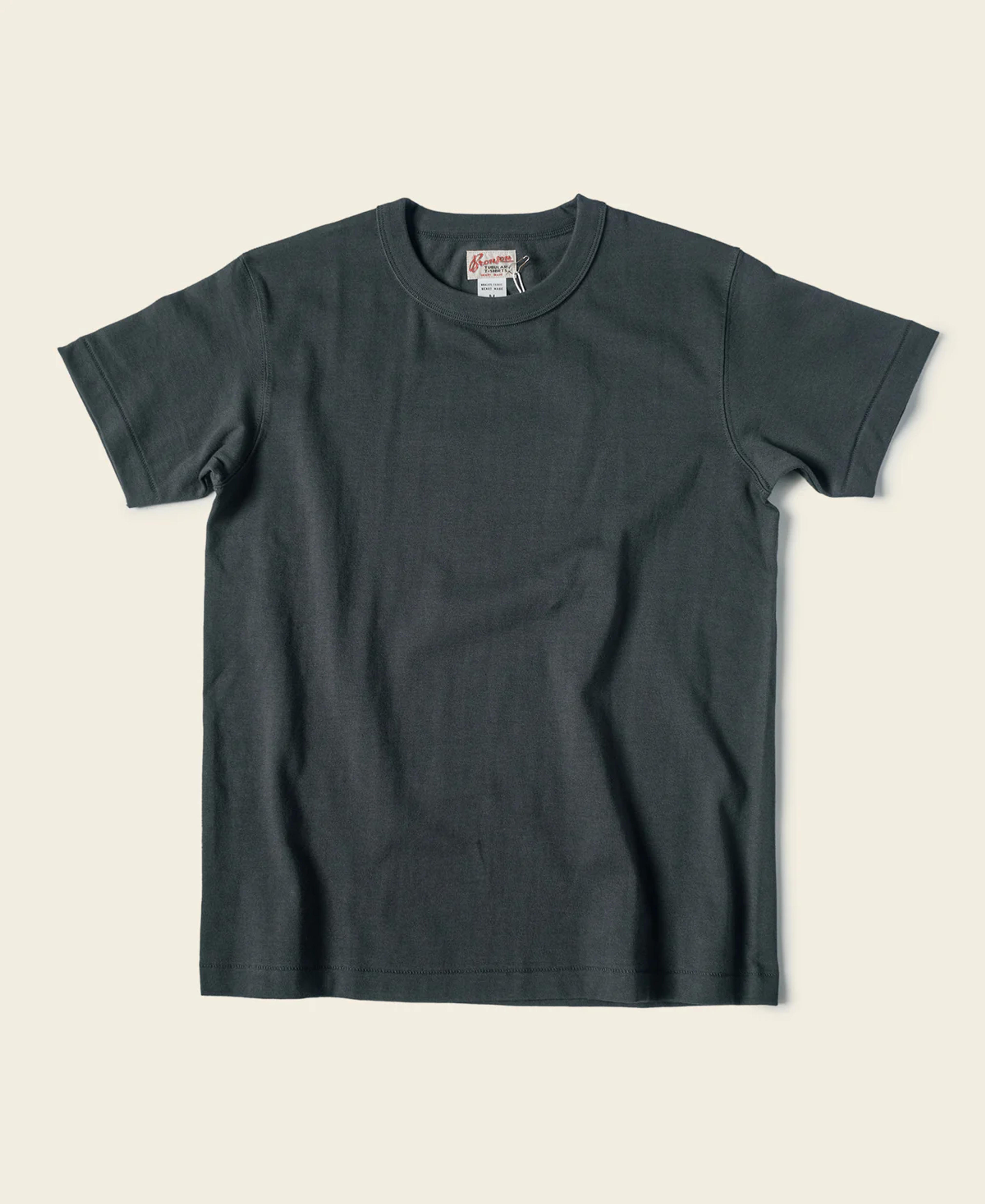 Loopwheel Ringspun Cotton Tubular Athletic T-Shirt- Vintage Black | Bronson