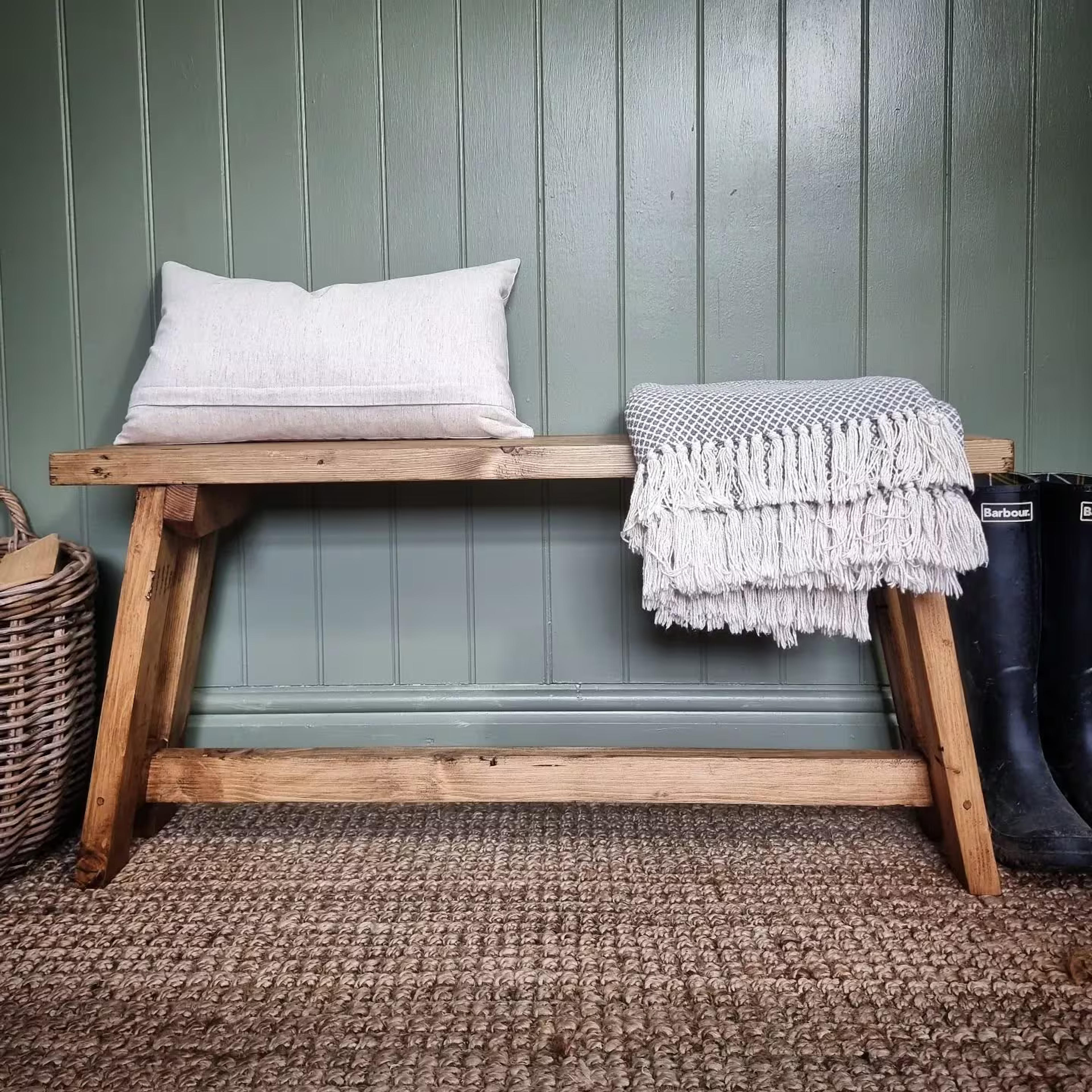 Rustic Reclaimed Wooden Bench/hall Bench/trestle Bench/farmhouse Bench/hand Made - Etsy UK