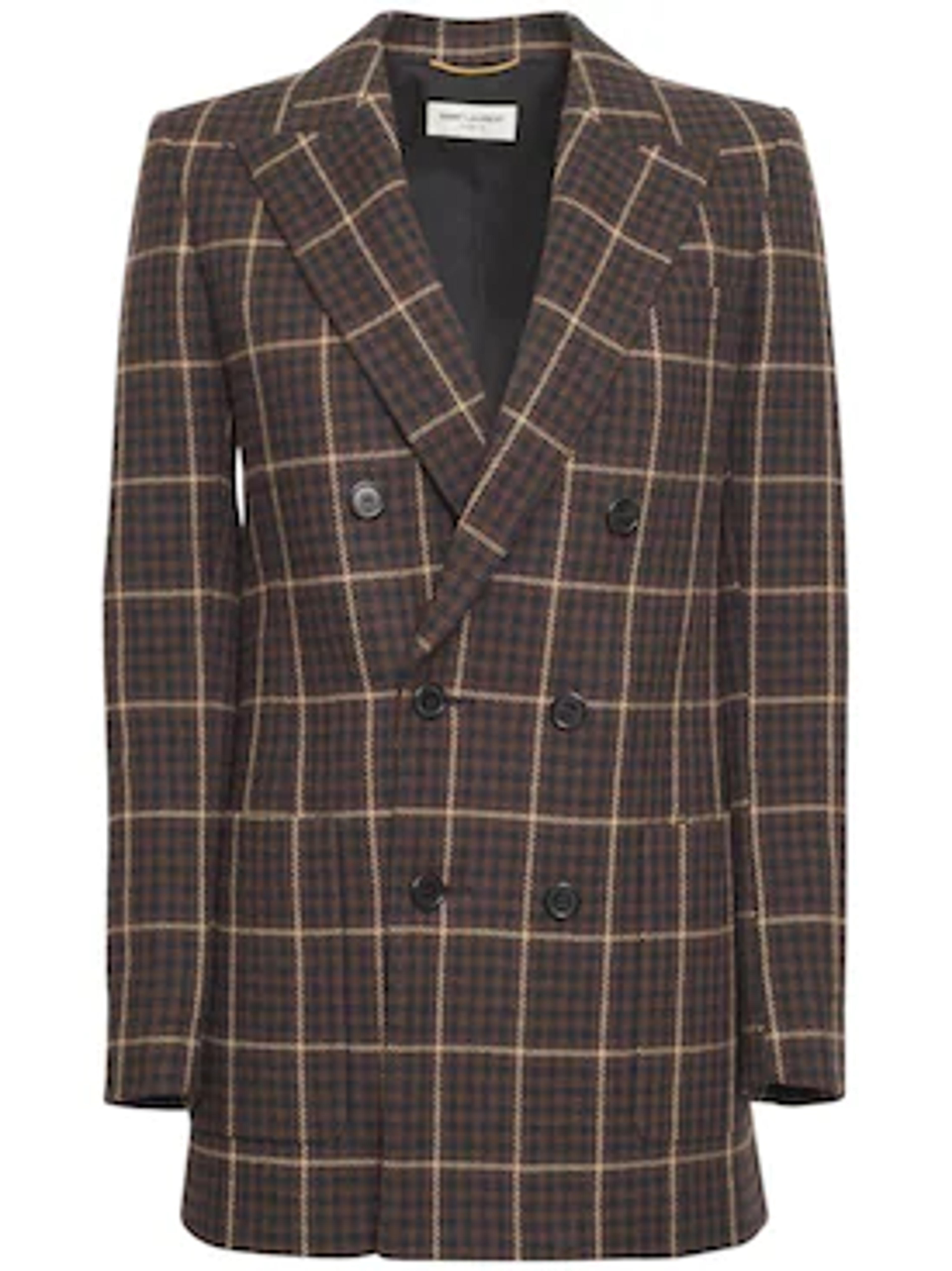 SAINT LAURENT - Carrera check virgin wool jacket